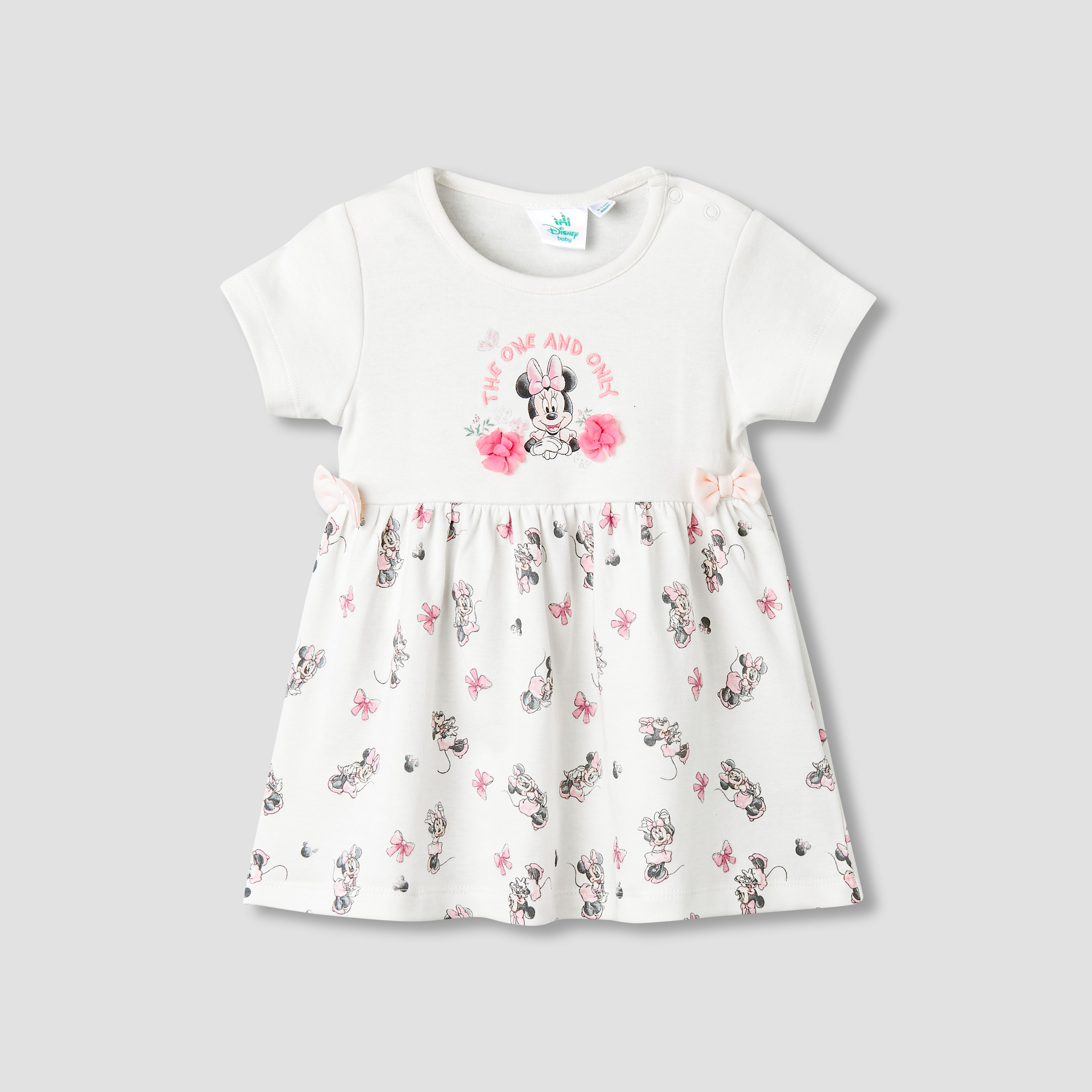 Disney Round Neck Short Sleeves A-line Dress with Minnie Mouse Print-baby-girls-clothing-dressesandjumpsuits-image-2