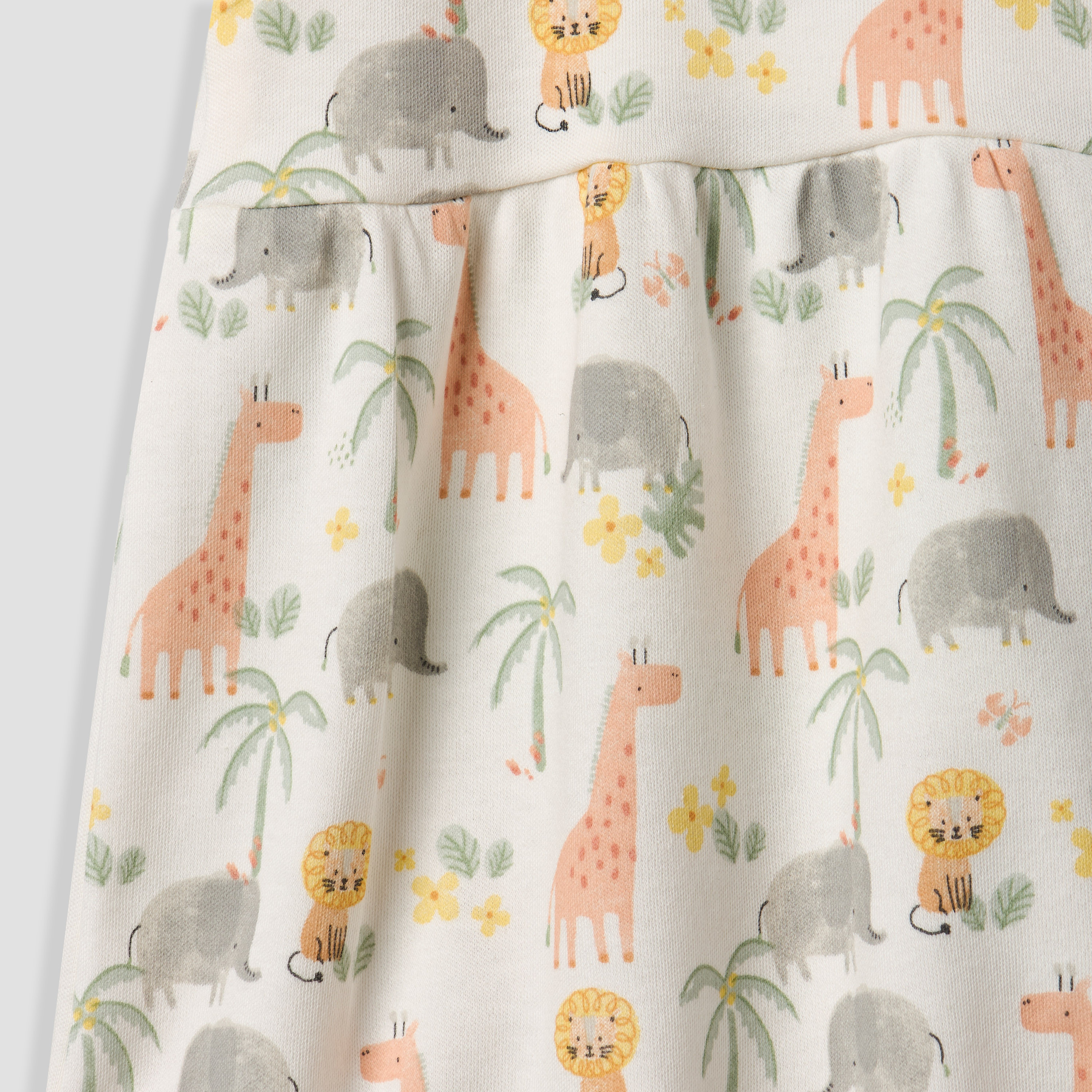 Juniors Round Neck Short Sleeves T-shirt and Dungaree Set with Safari Print-baby-girls-clothing-setsandcoords-image-8