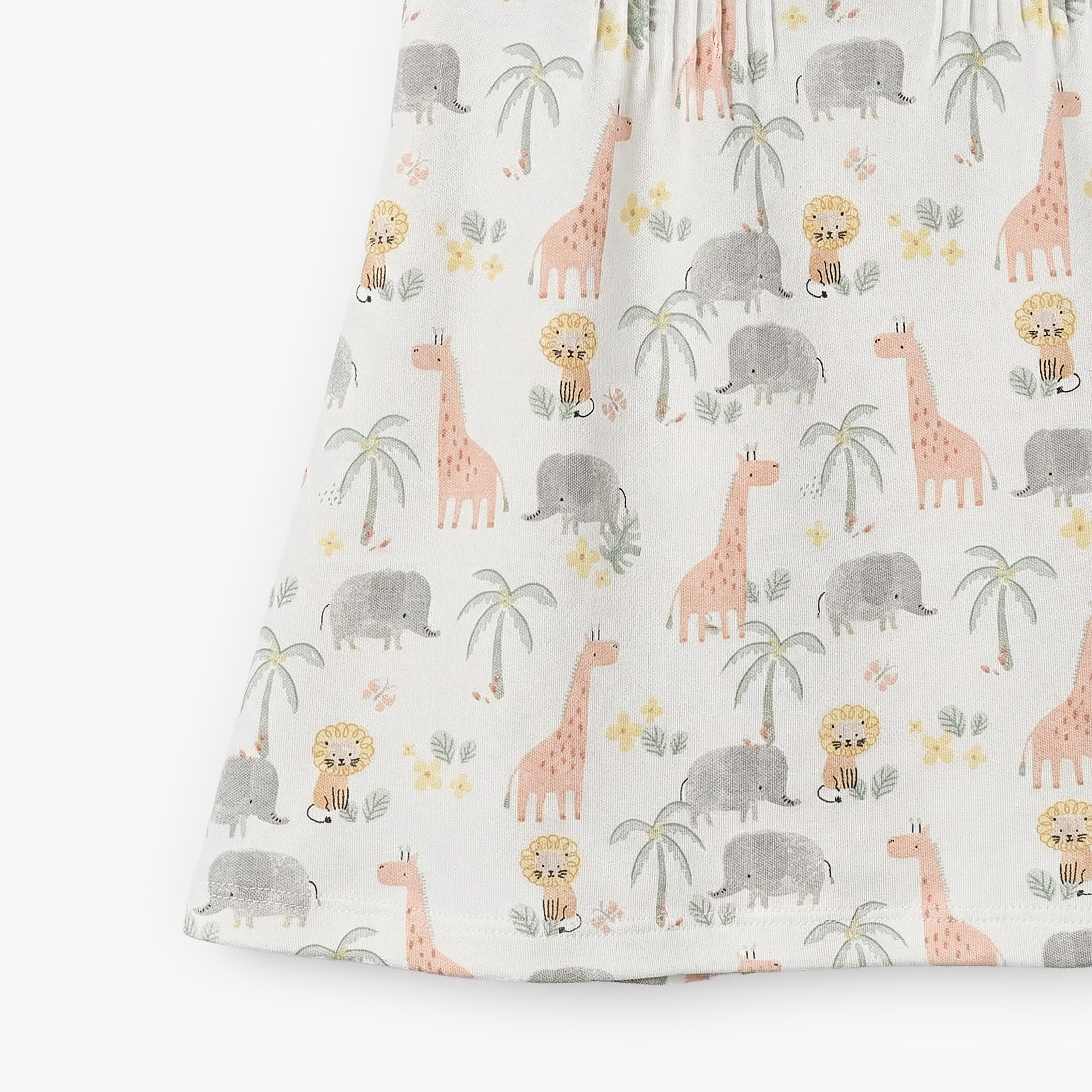 Juniors Peter Pan Collar Short Sleeves A-line Dress with Safari Print-baby-girls-clothing-dressesandjumpsuits-image-5