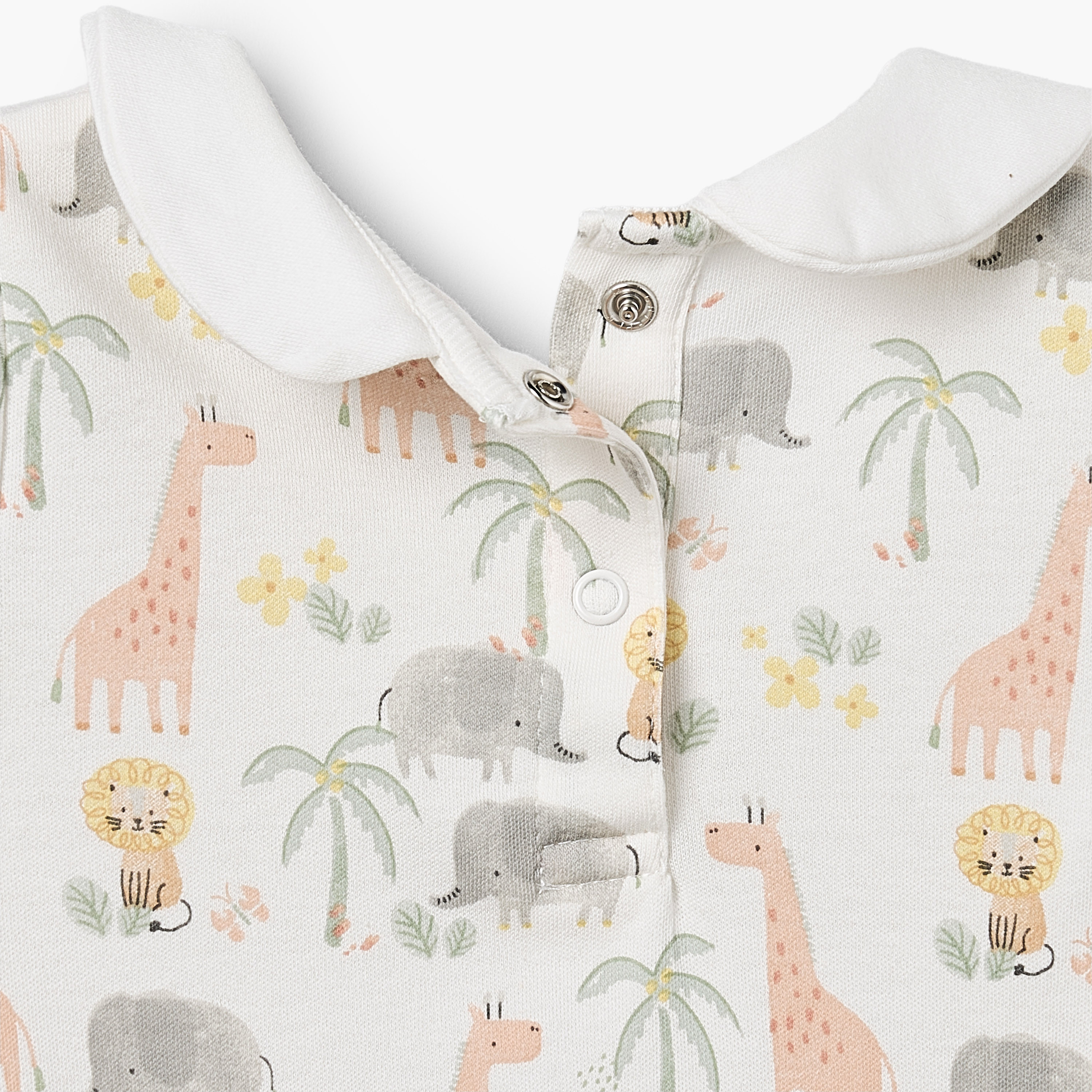 Juniors Peter Pan Collar Short Sleeves A-line Dress with Safari Print-baby-girls-clothing-dressesandjumpsuits-image-6