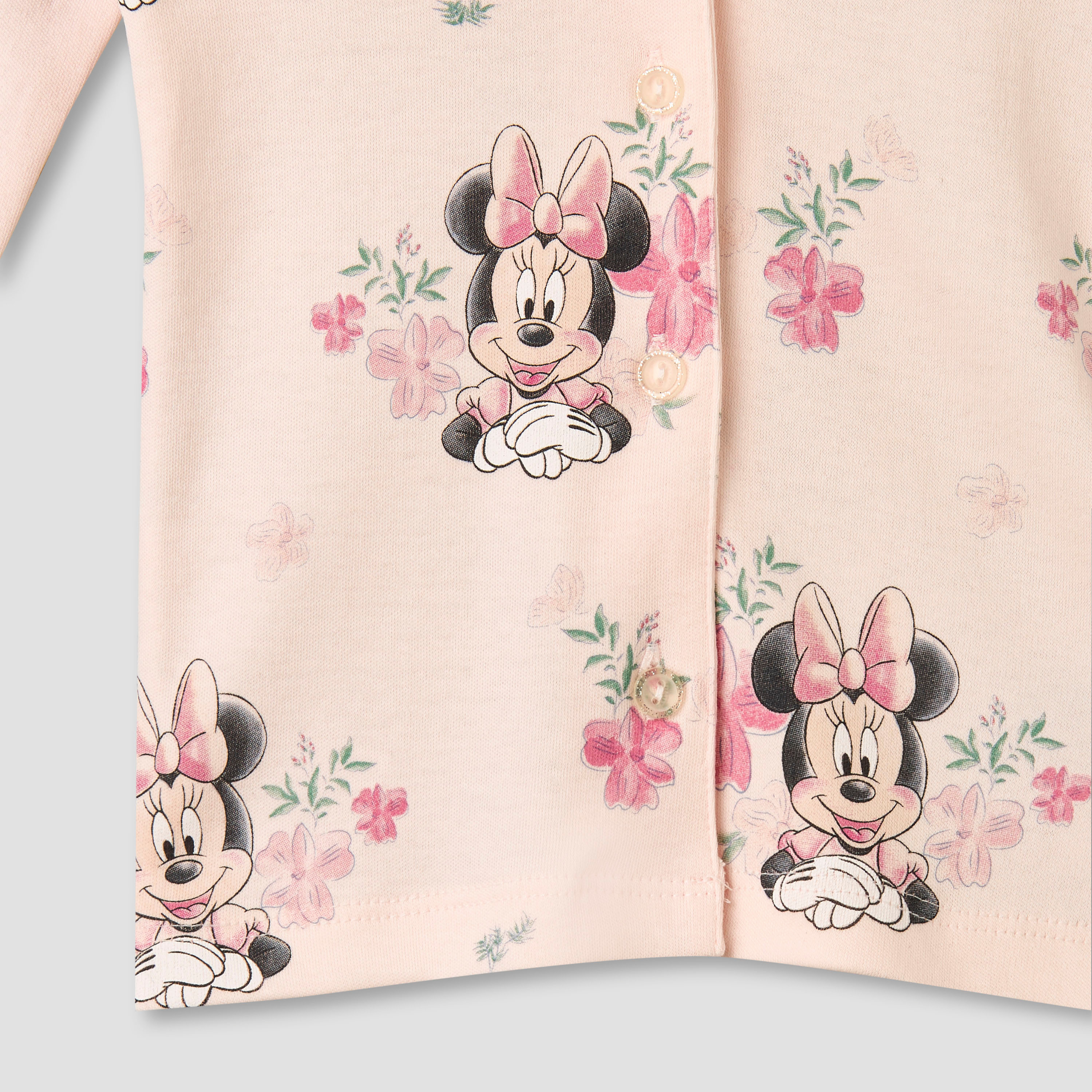 Disney Cotton Collared Long Sleeves Pyjama Set with Minnie Mouse Print-baby-girls-clothing-nightwear-pyjamasets-image-5