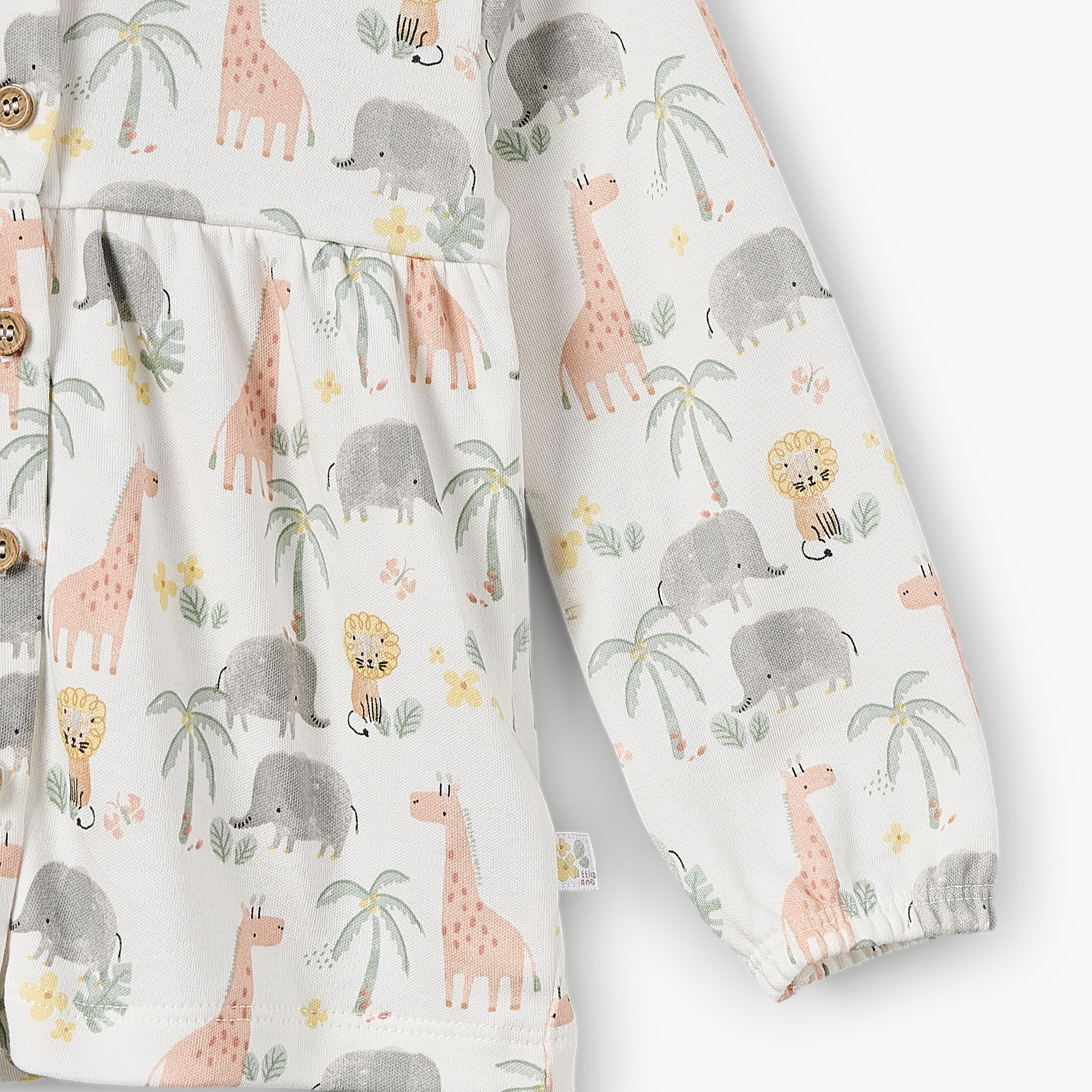 Juniors Cotton Round Neck Long Sleeves Pyjama Set with Safari Print-baby-girls-clothing-nightwear-pyjamasets-image-6