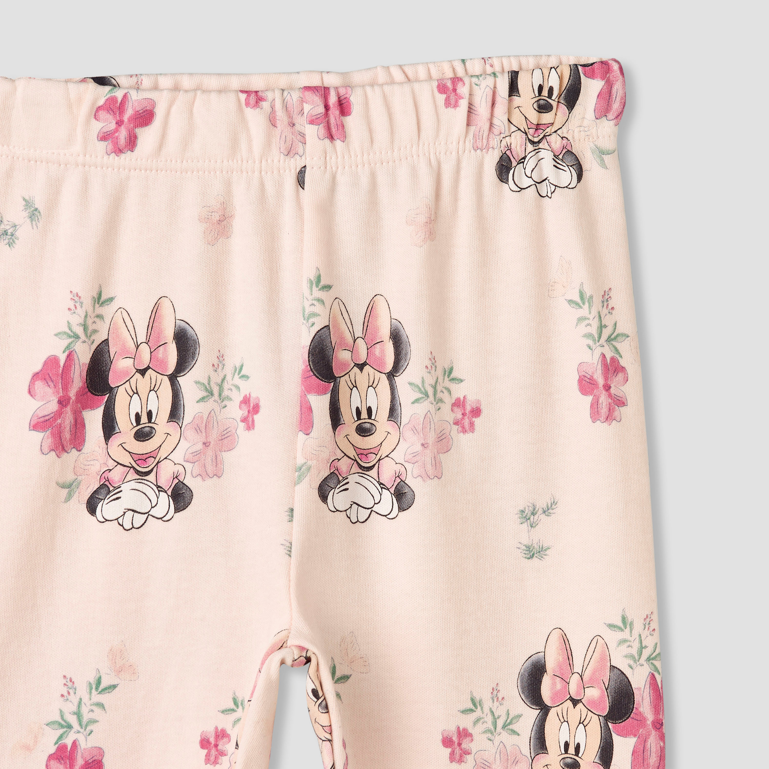 Disney Cotton Round Neck Short Sleeves Bodysuit and Leggings Set with Minnie Mouse Print-baby-girls-clothing-setsandcoords-image-6