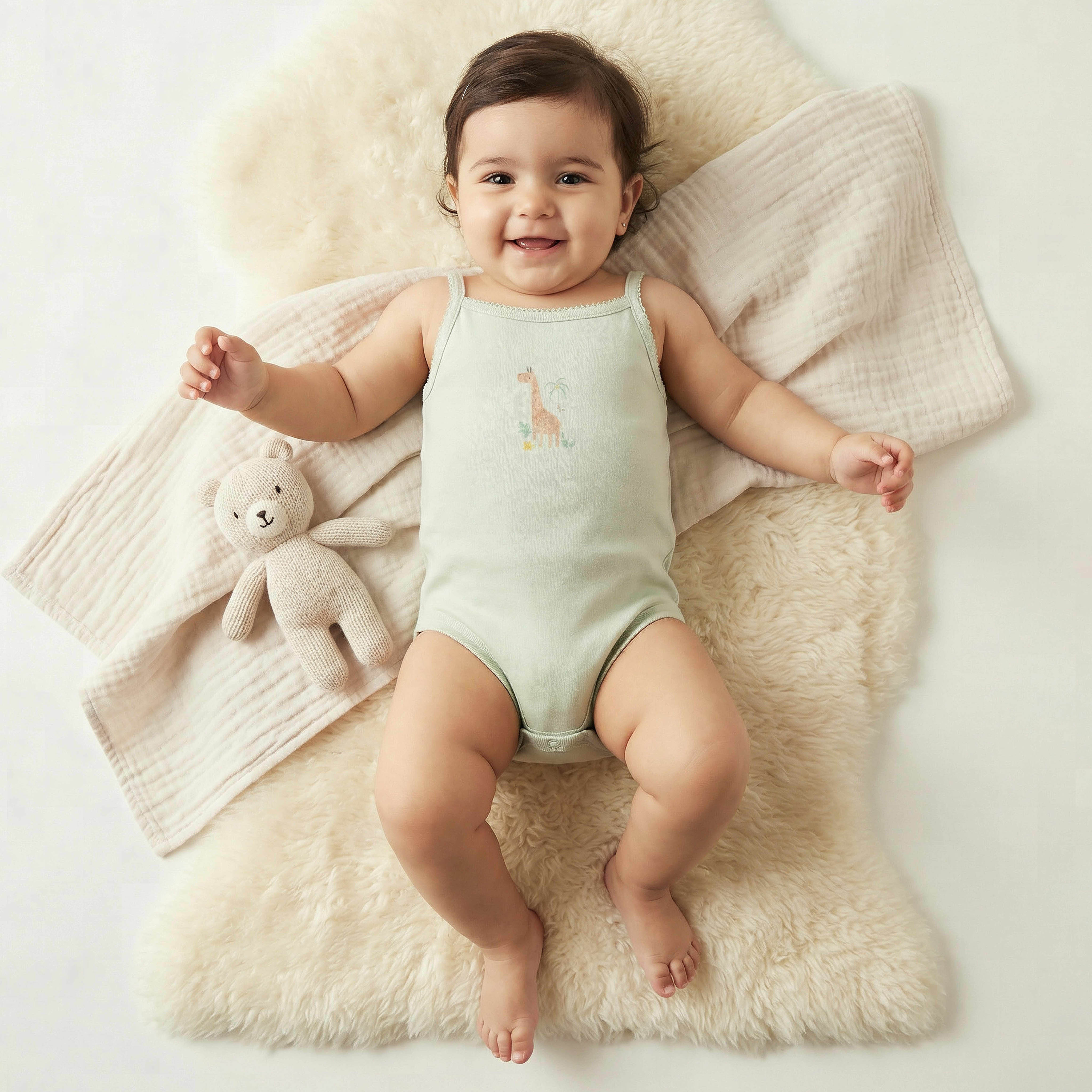 طقم بودي سوت قطن دون أكمام بياقة مربعة وطبعات قطعتين من جونيورز-baby-girls-clothing-bodysuits-image-2