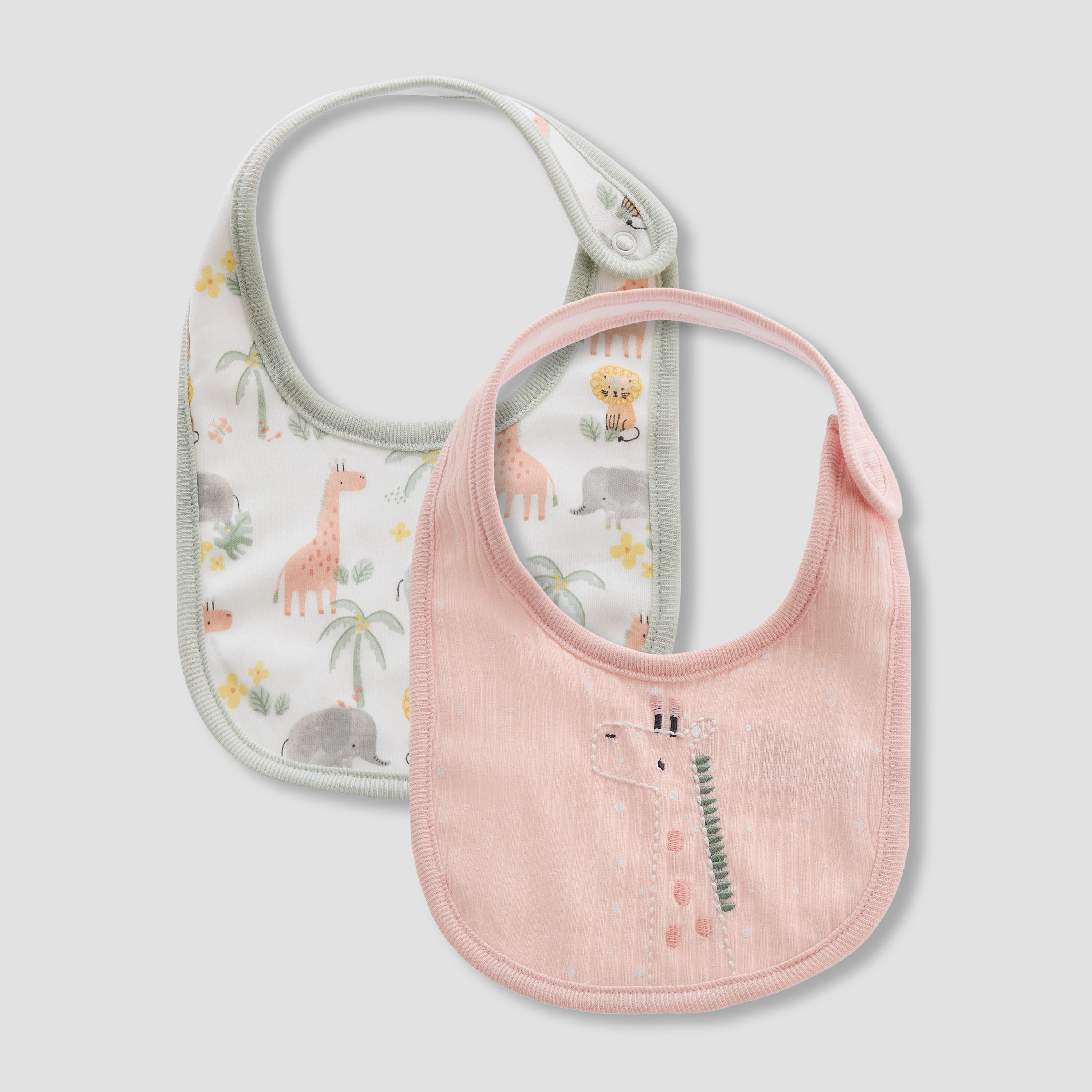 Pack of 2 Juniors Baby Bib with Safari Design-baby-feeding-bibs-image-1