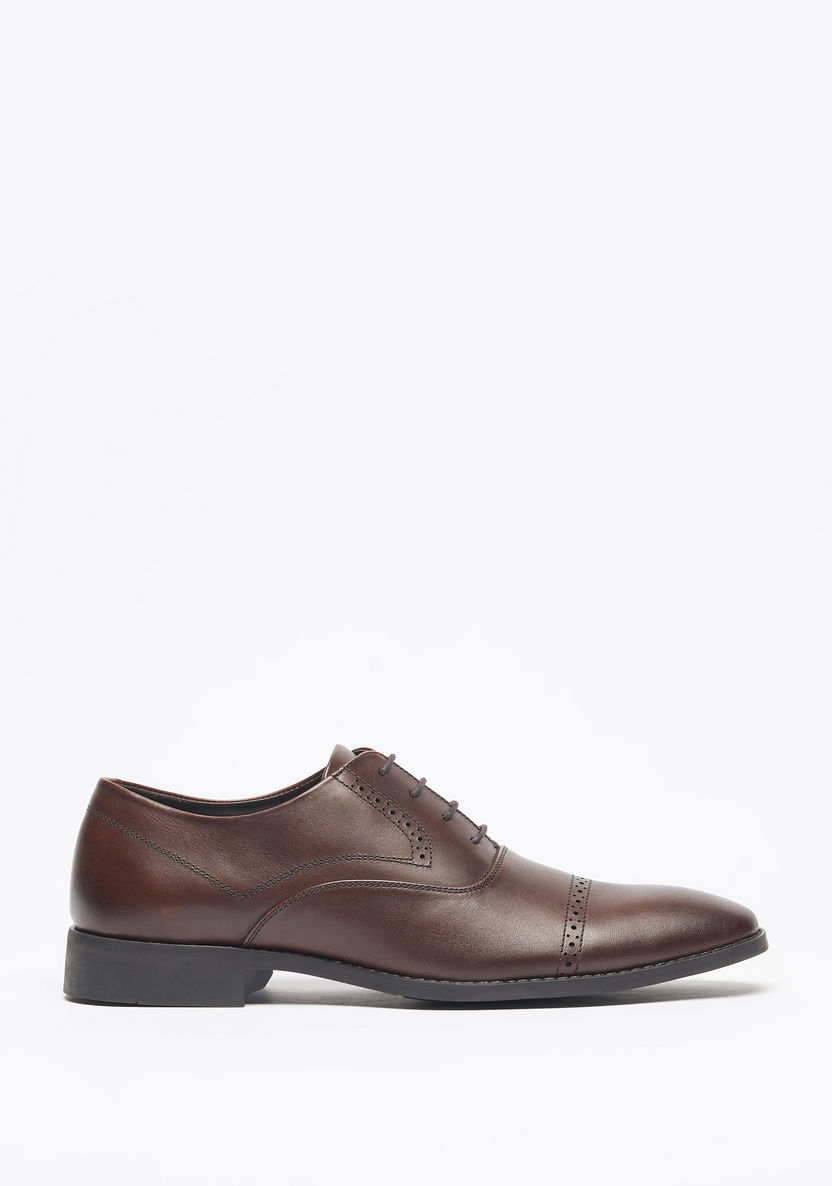 Duchini Men's Leather Oxford Shoes with Lace-Up Closure-Oxford-image-0