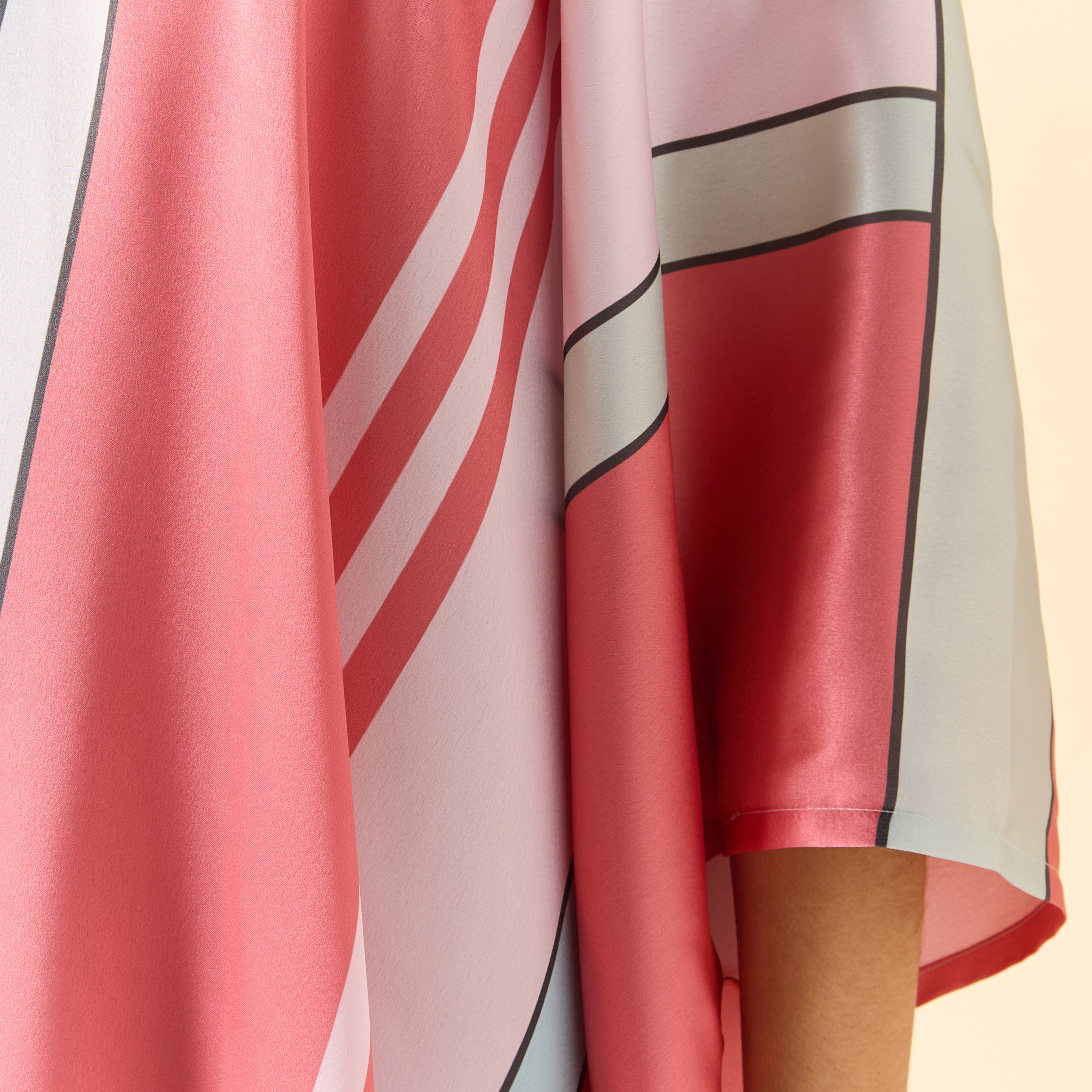 FYOR Printed Kaftan Dress with V-neck and Tie-Up Belt-women-clothing-dresses-image-5
