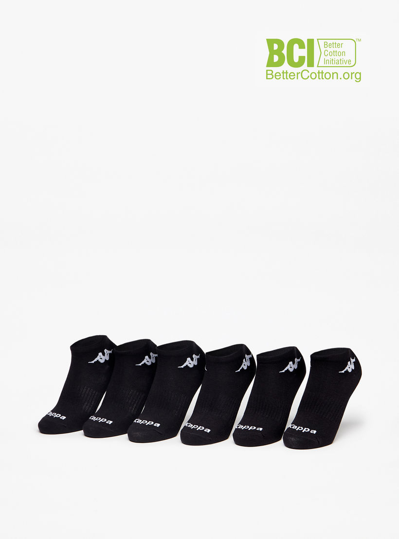 طقم جوارب رياضية 6 أزواج بطول الكاحل وتفاصيل الشعار من كابا-girls-accessories-socks-image-1