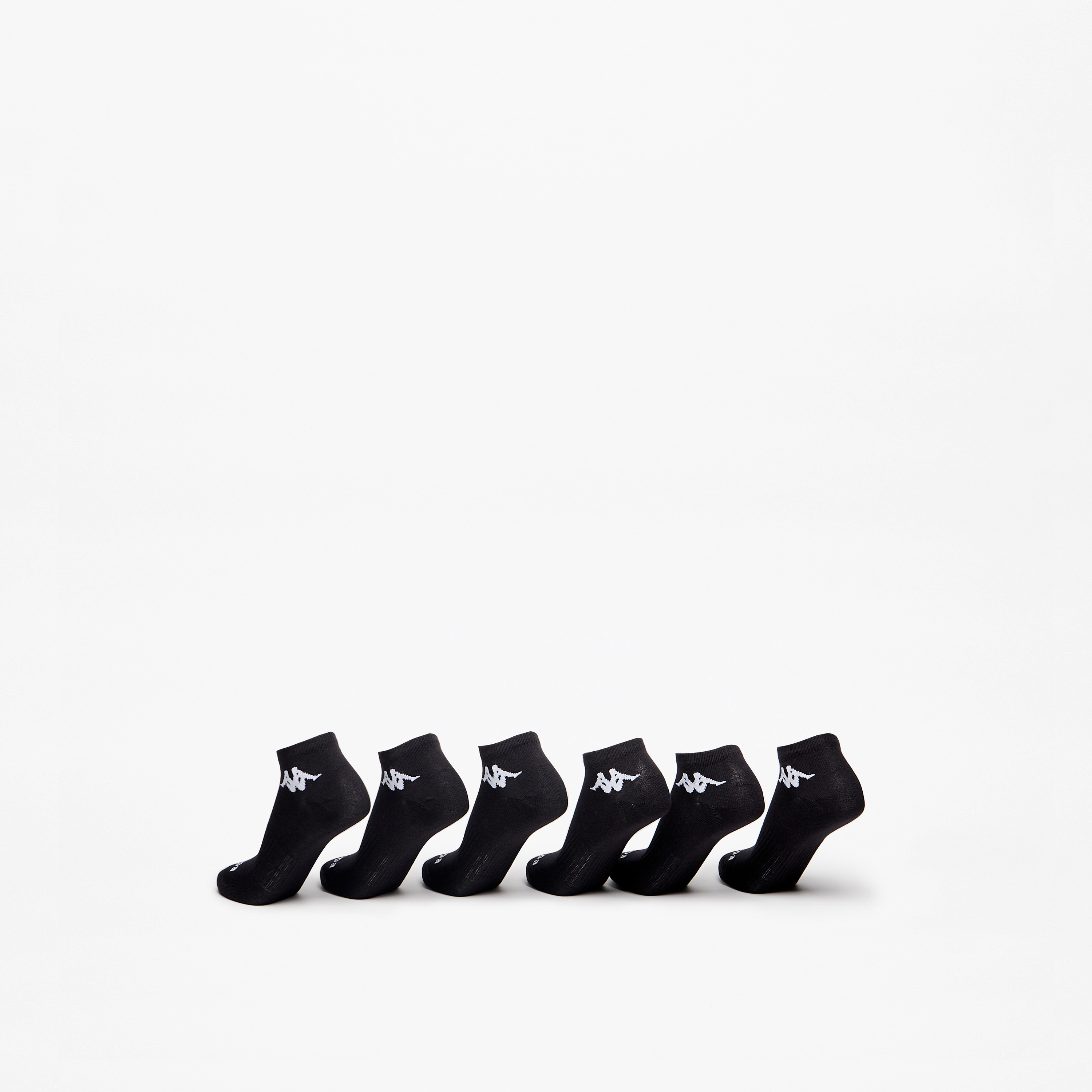 طقم جوارب رياضية 6 أزواج بطول الكاحل وتفاصيل الشعار من كابا-girls-accessories-socks-image-3