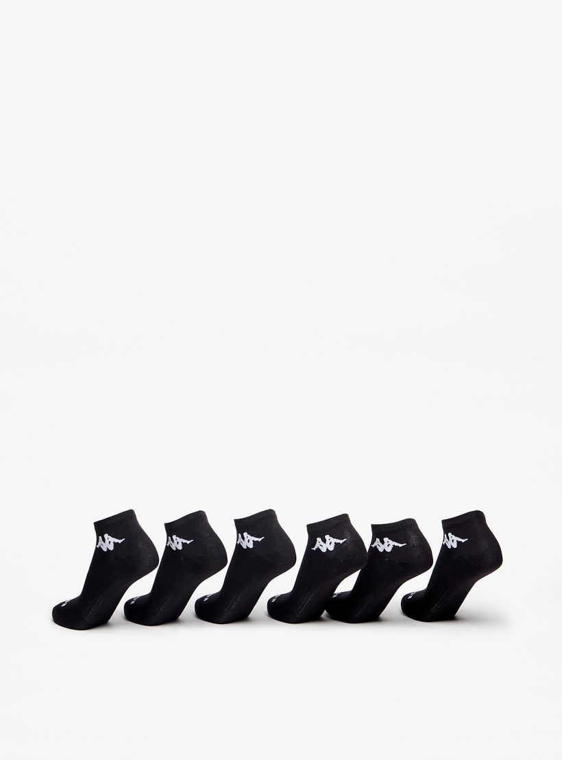 طقم جوارب رياضية 6 أزواج بطول الكاحل وتفاصيل الشعار من كابا-girls-accessories-socks-image-3