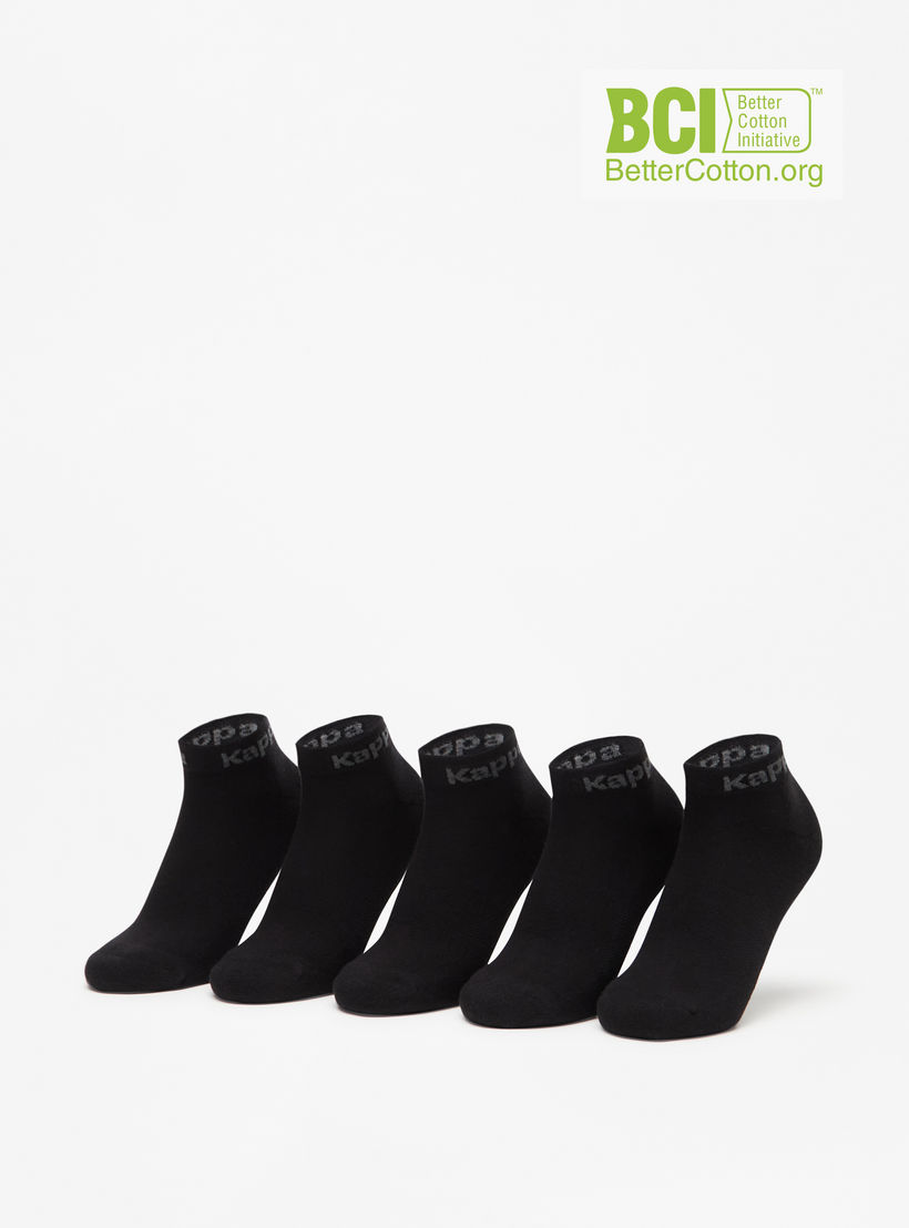 طقم جوارب موسّدة 5 أزواج بطول الكاحل وطبعات الشعار من كابا-women-socksandstockings-image-1