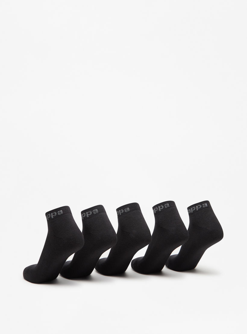 طقم جوارب موسّدة 5 أزواج بطول الكاحل وطبعات الشعار من كابا-women-socksandstockings-image-2