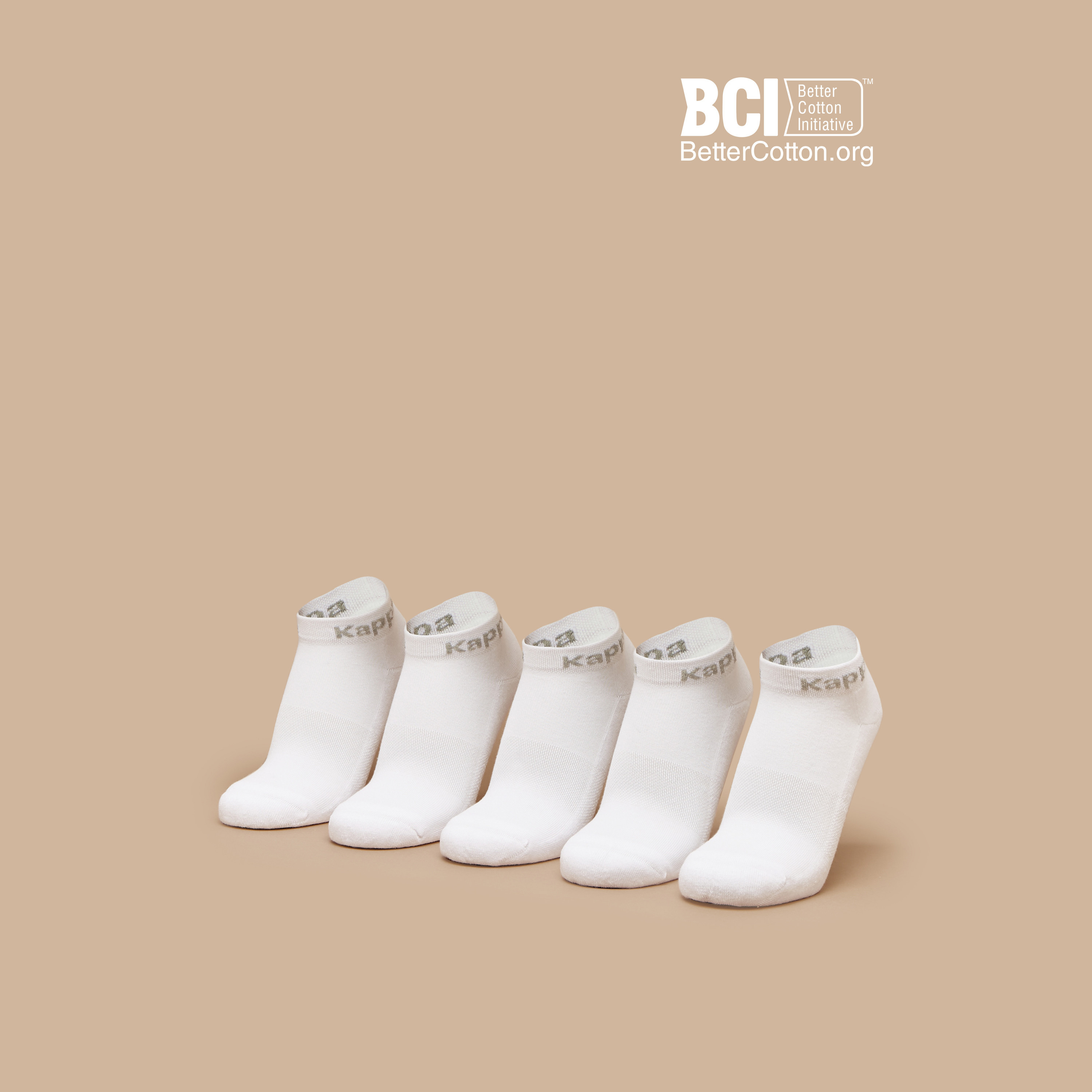 Kappa Logo Print Ankle Length Cushioned Socks - Set of 5-women-socksandstockings-image-1