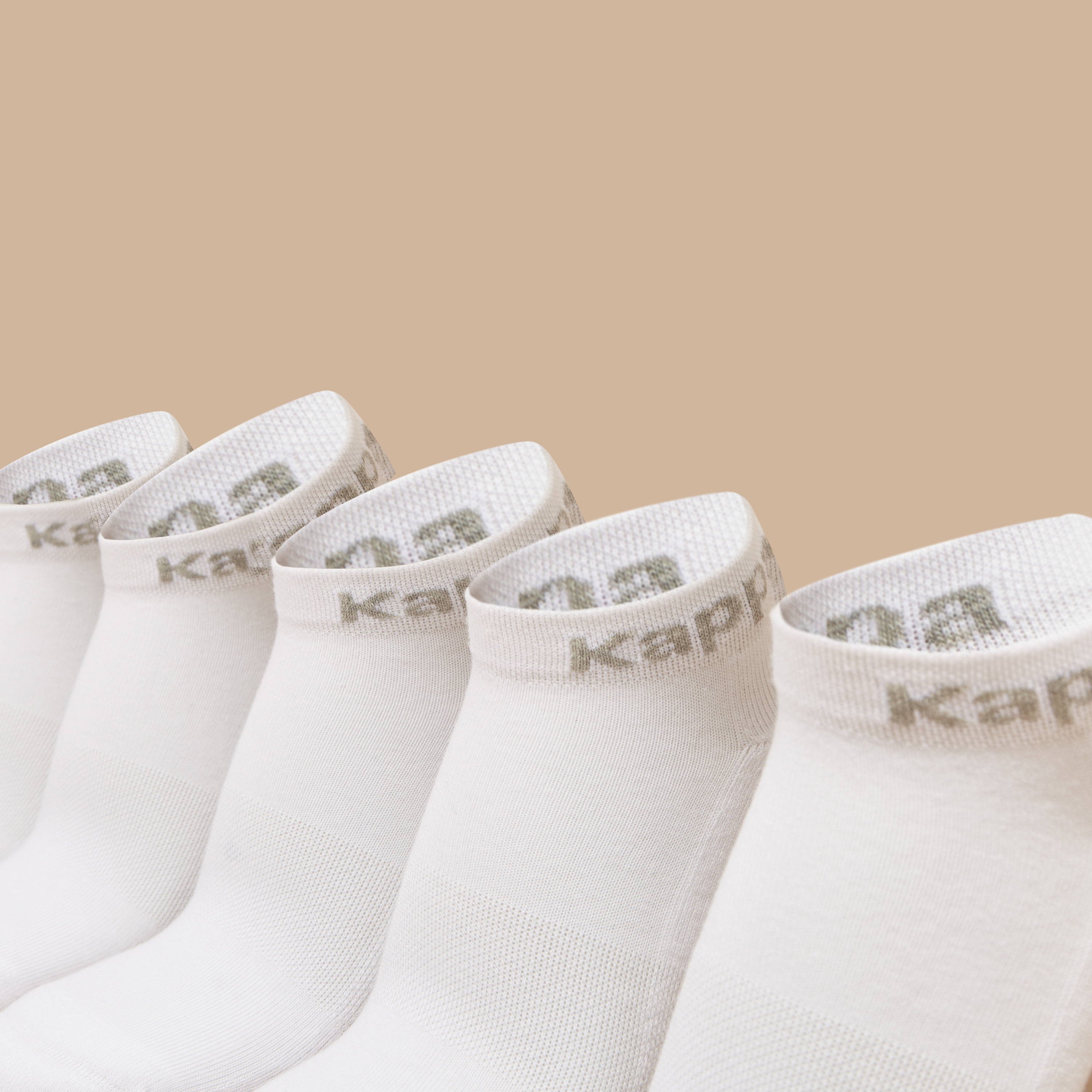 Kappa Logo Print Ankle Length Cushioned Socks - Set of 5-women-socksandstockings-image-2