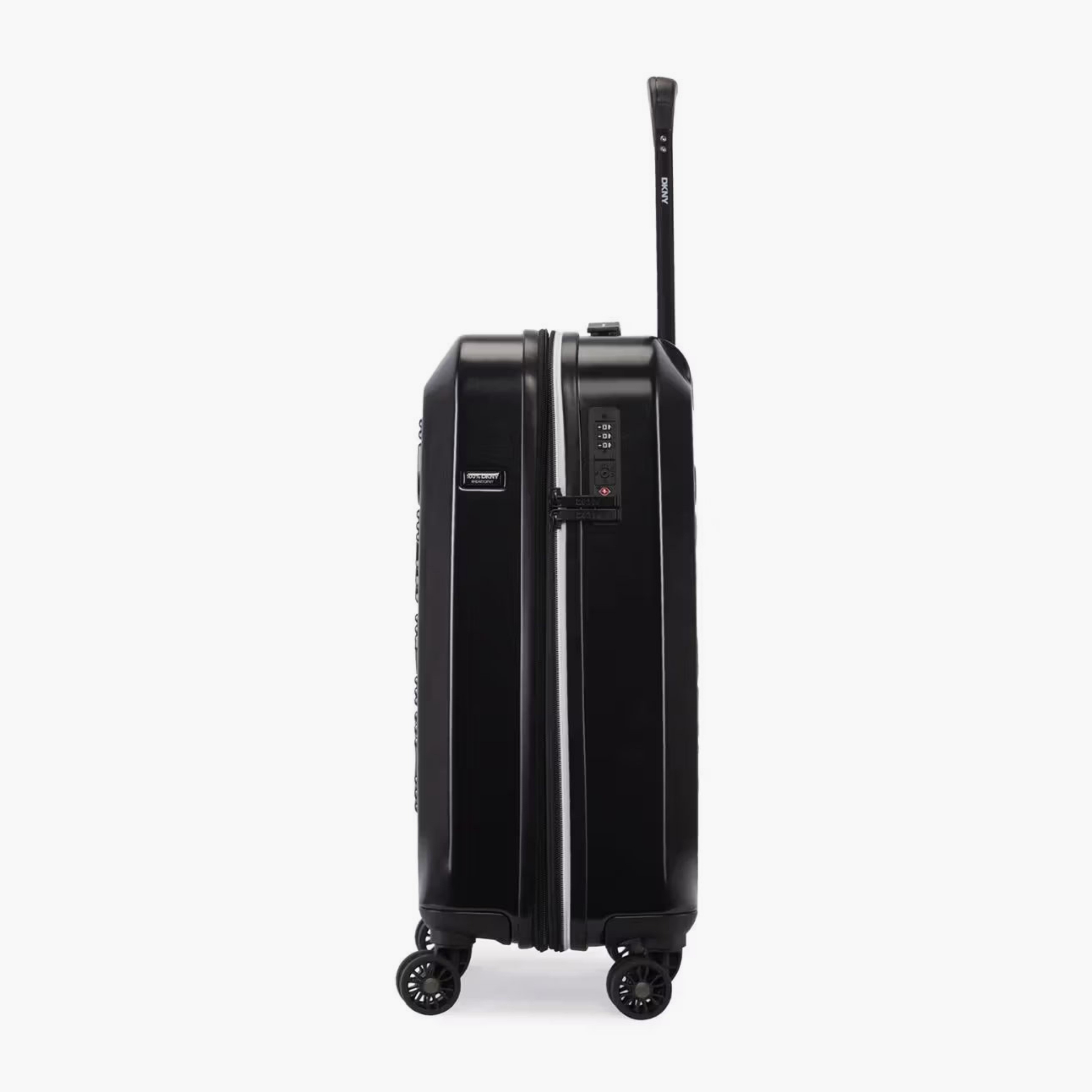 DKNY Logo Embossed Hardcase Luggage Trolley with Retractable Handle - 20 inches Cabin Bag-travel-luggagesandbags-luggage-image-5
