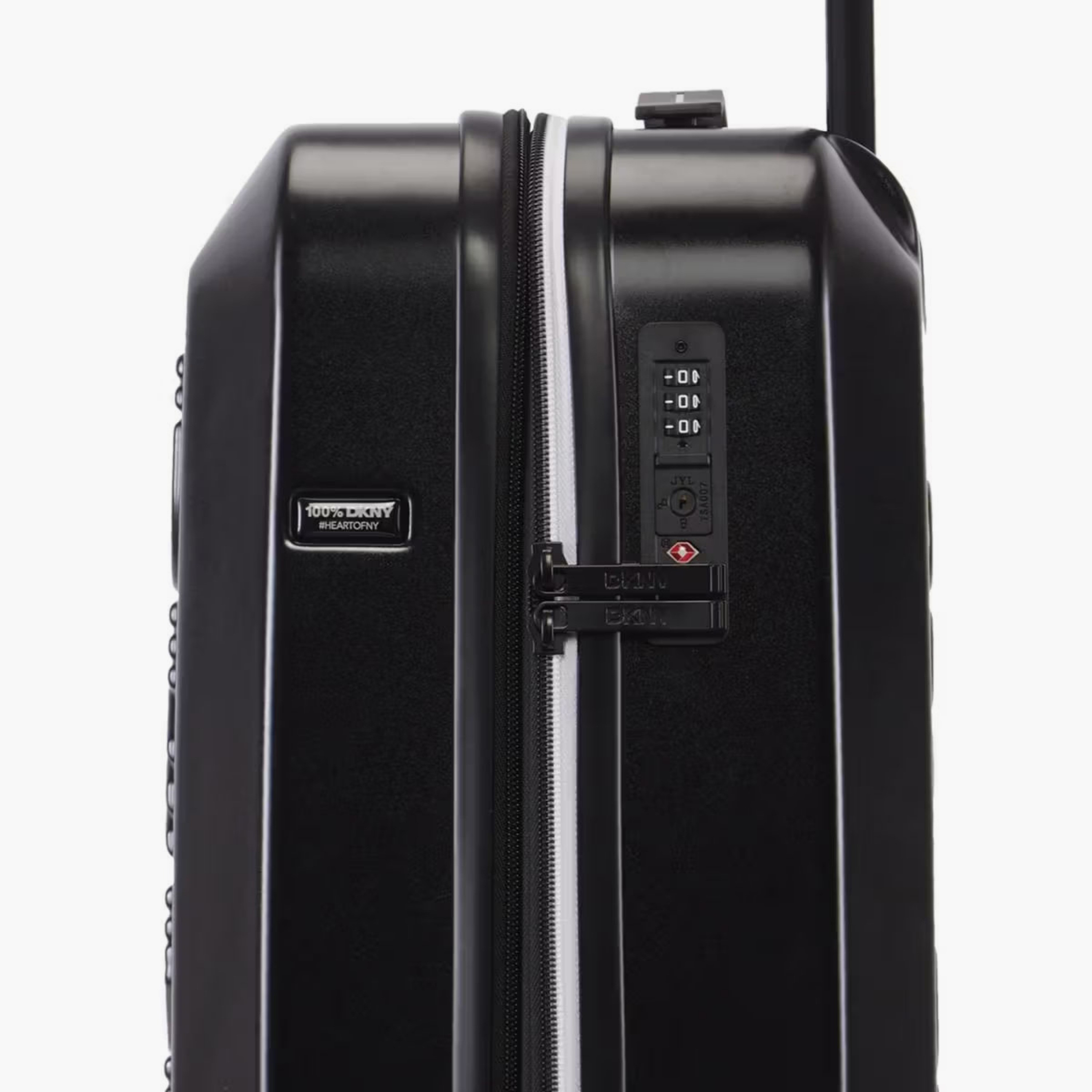 DKNY Logo Embossed Hardcase Luggage Trolley with Retractable Handle - 20 inches Cabin Bag-travel-luggagesandbags-luggage-image-7