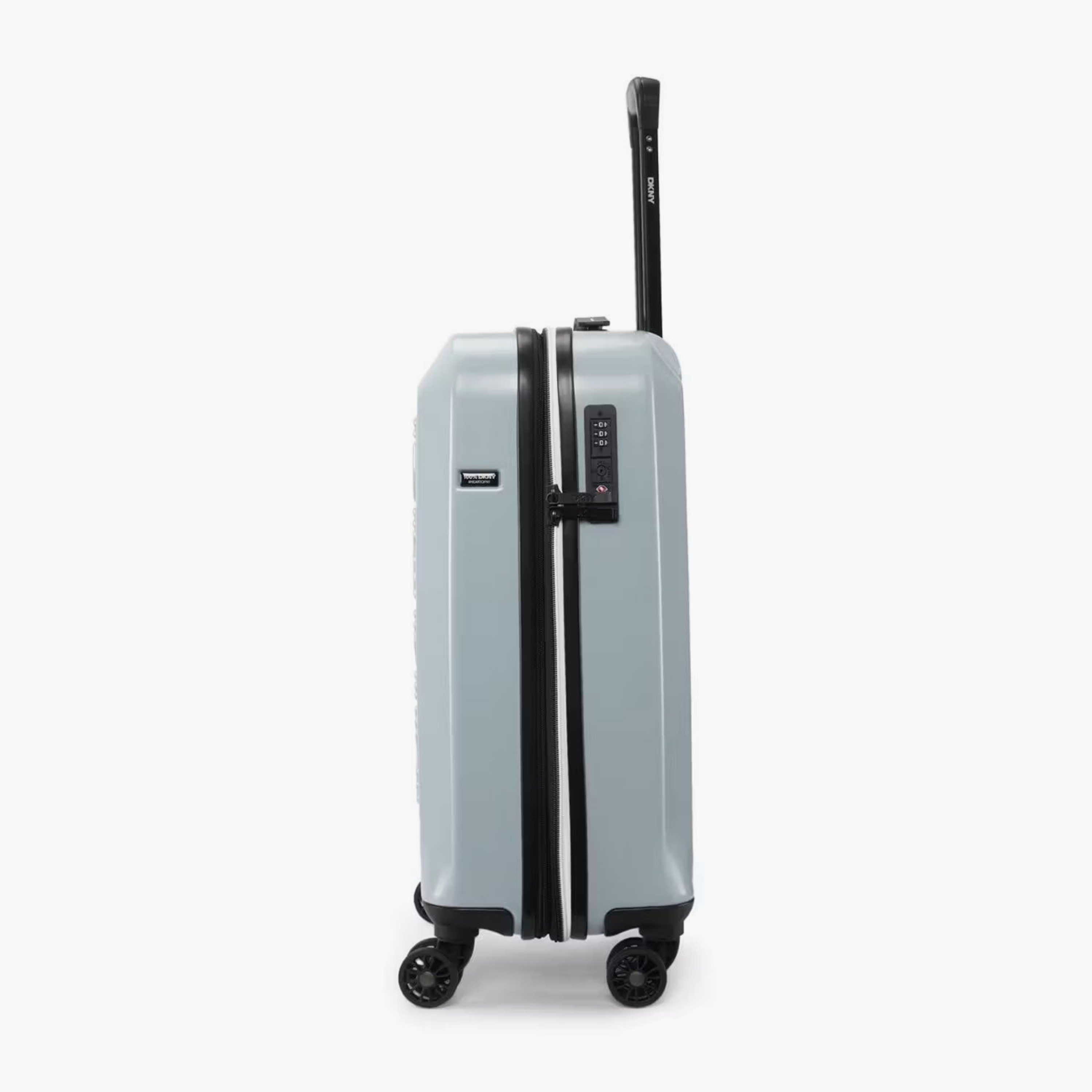 DKNY Logo Embossed Hardcase Luggage Trolley with Retractable Handle - 20 inches Cabin Bag-travel-luggagesandbags-luggage-image-5