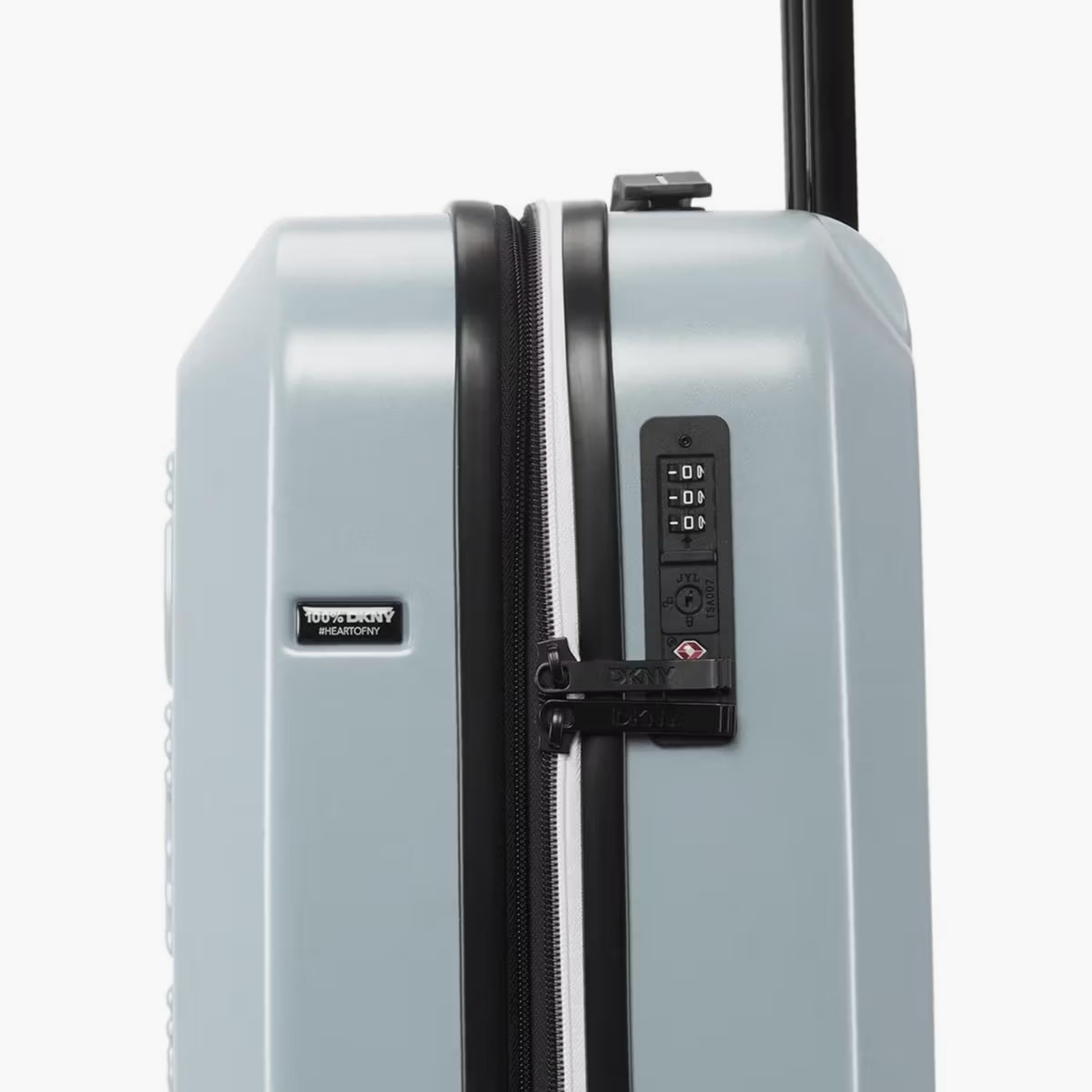 DKNY Logo Embossed Hardcase Luggage Trolley with Retractable Handle - 20 inches Cabin Bag-travel-luggagesandbags-luggage-image-7