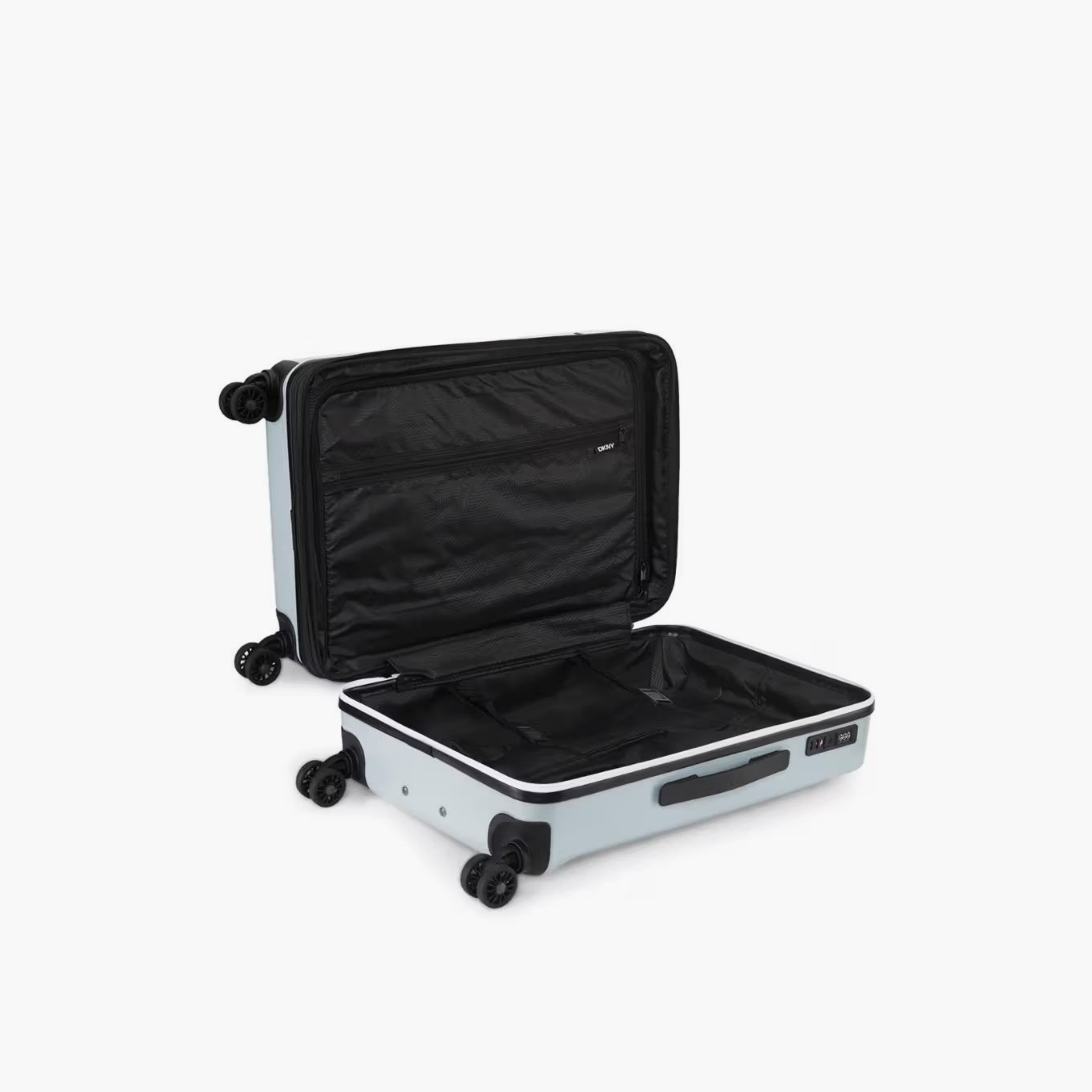 DKNY Logo Embossed Hardcase Luggage Trolley with Retractable Handle - 24 inches Check-In Bag-travel-luggagesandbags-luggage-image-4