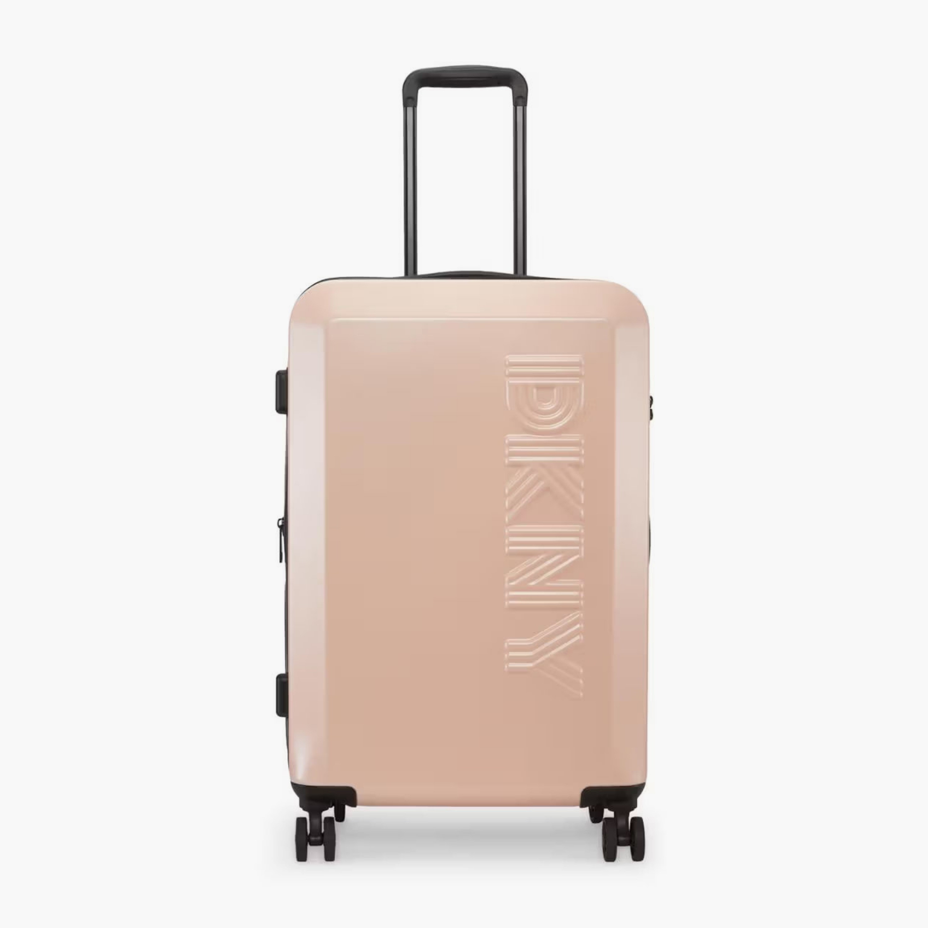DKNY Logo Embossed Hardcase Luggage Trolley with Retractable Handle - 24 inches Check-In Bag-travel-luggagesandbags-luggage-image-2