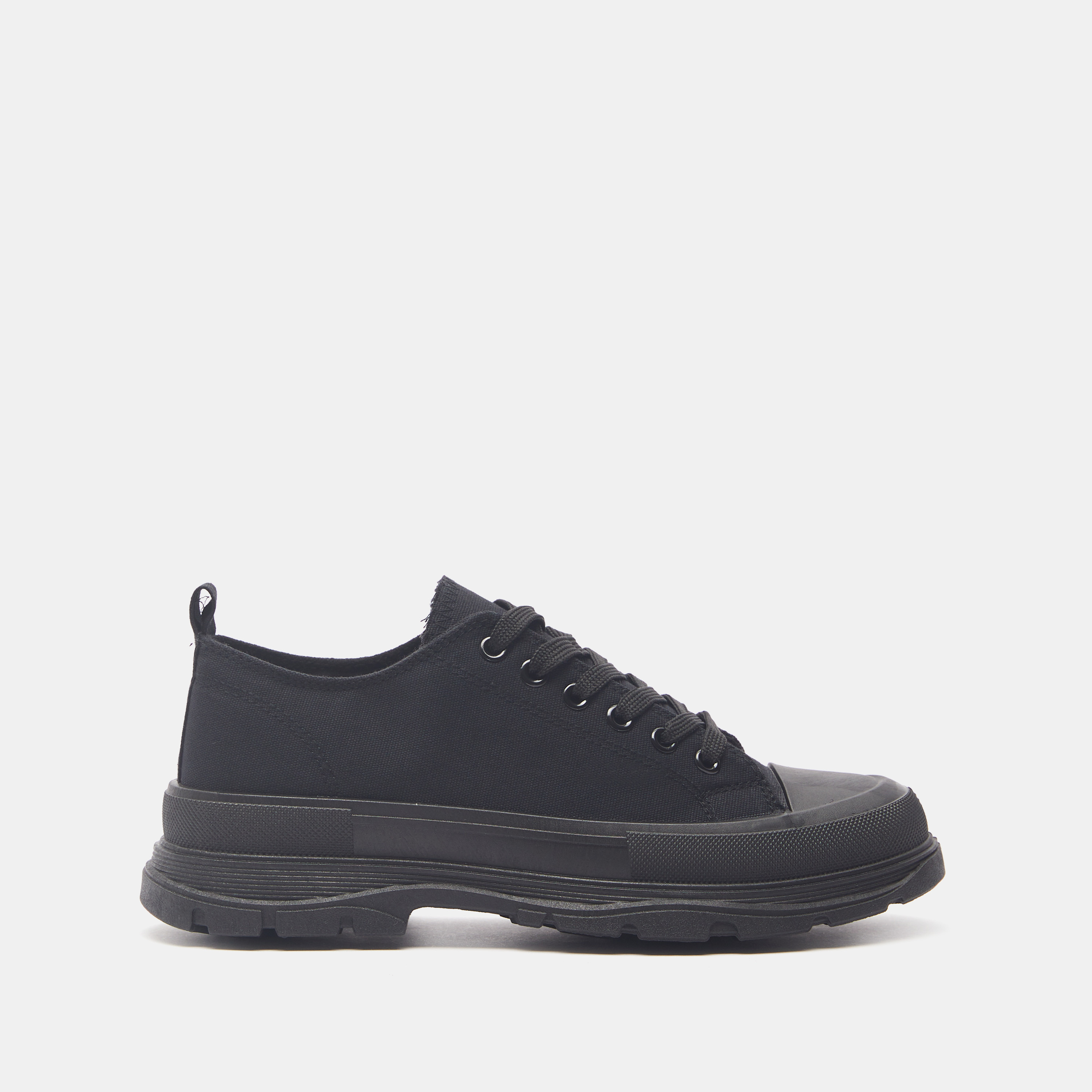 Solid Canvas Walking Shoes with Lace-Up Closure and Pull Tabs-women-shoes-sneakers-image-1