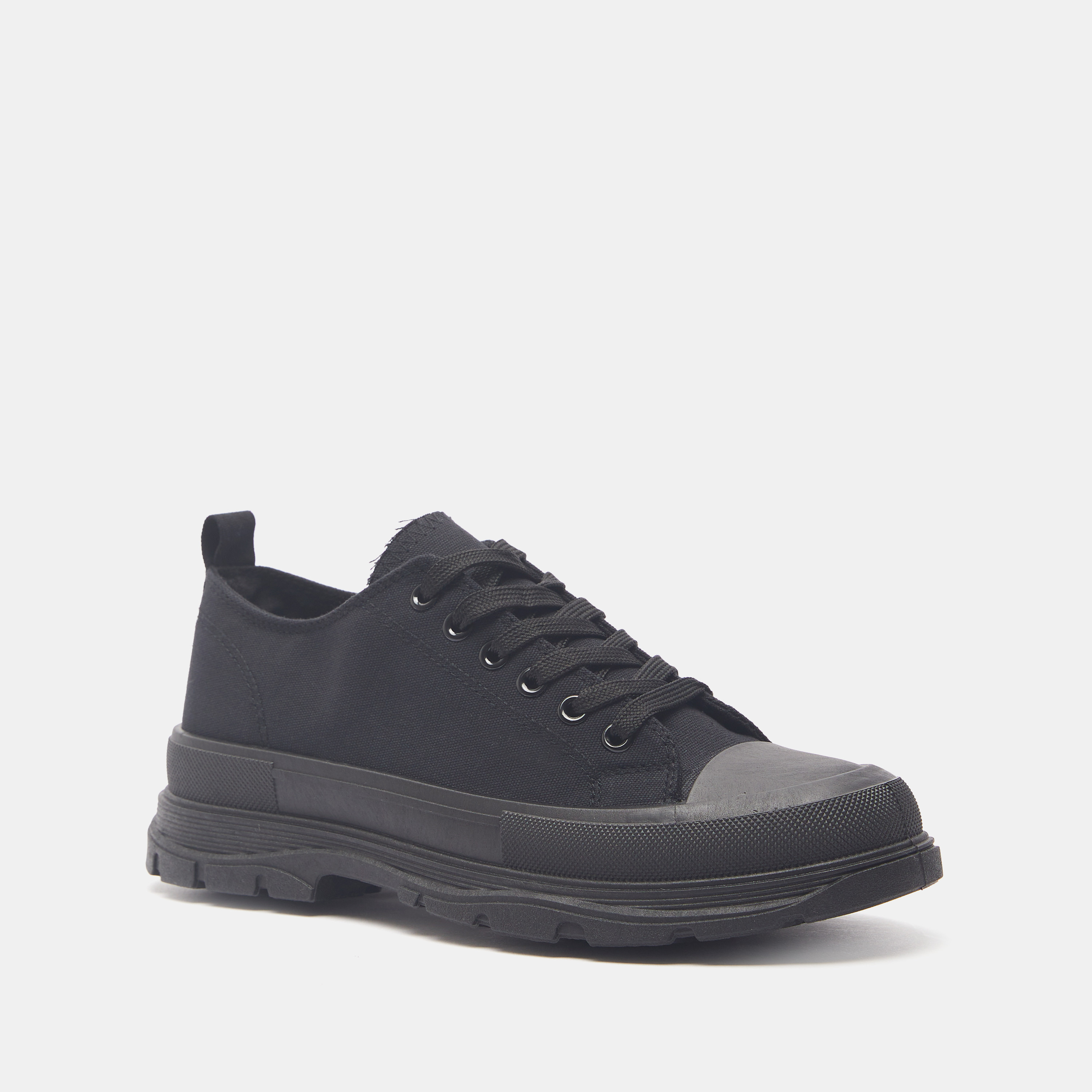 Solid Canvas Walking Shoes with Lace-Up Closure and Pull Tabs-women-shoes-sneakers-image-2
