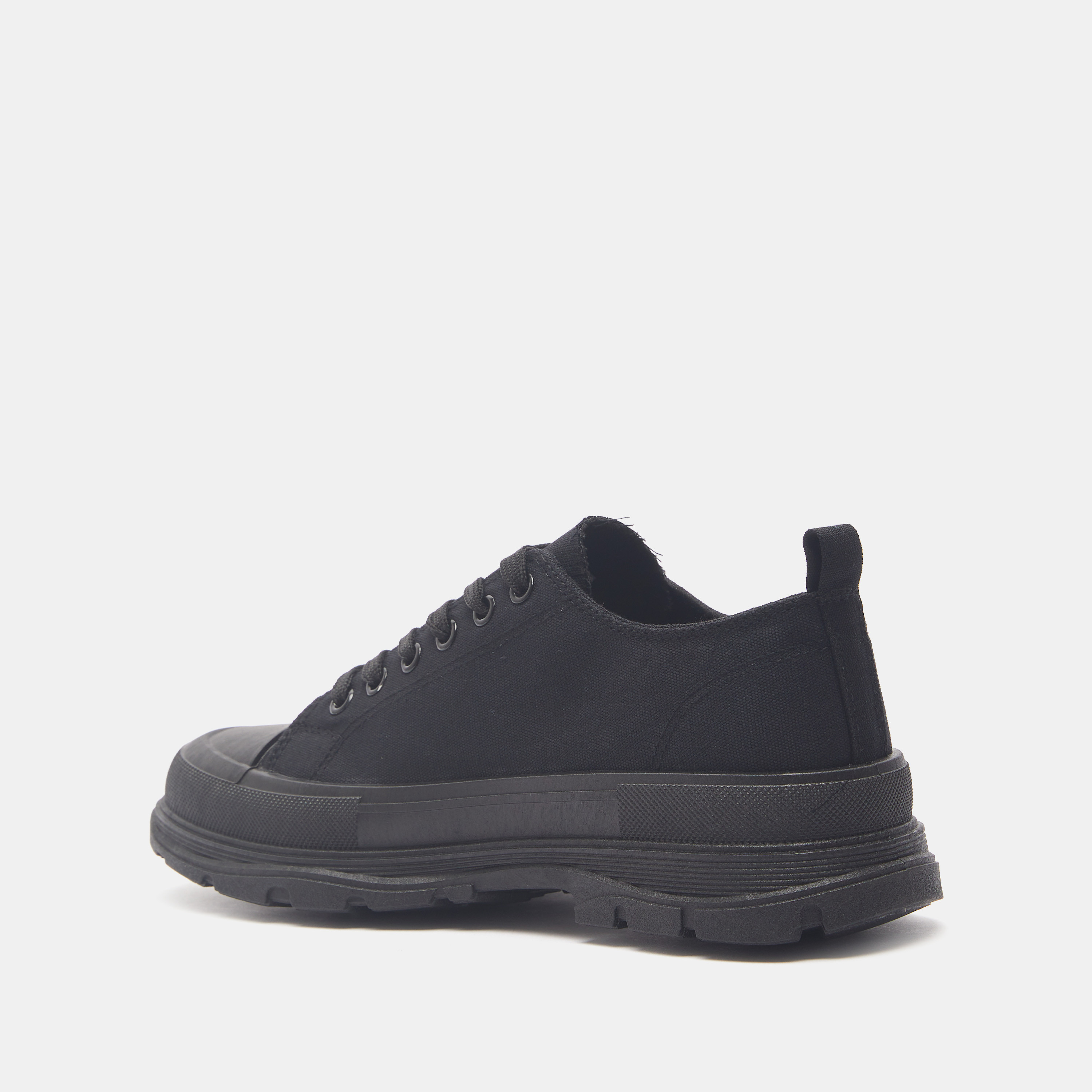 Solid Canvas Walking Shoes with Lace-Up Closure and Pull Tabs-women-shoes-sneakers-image-3