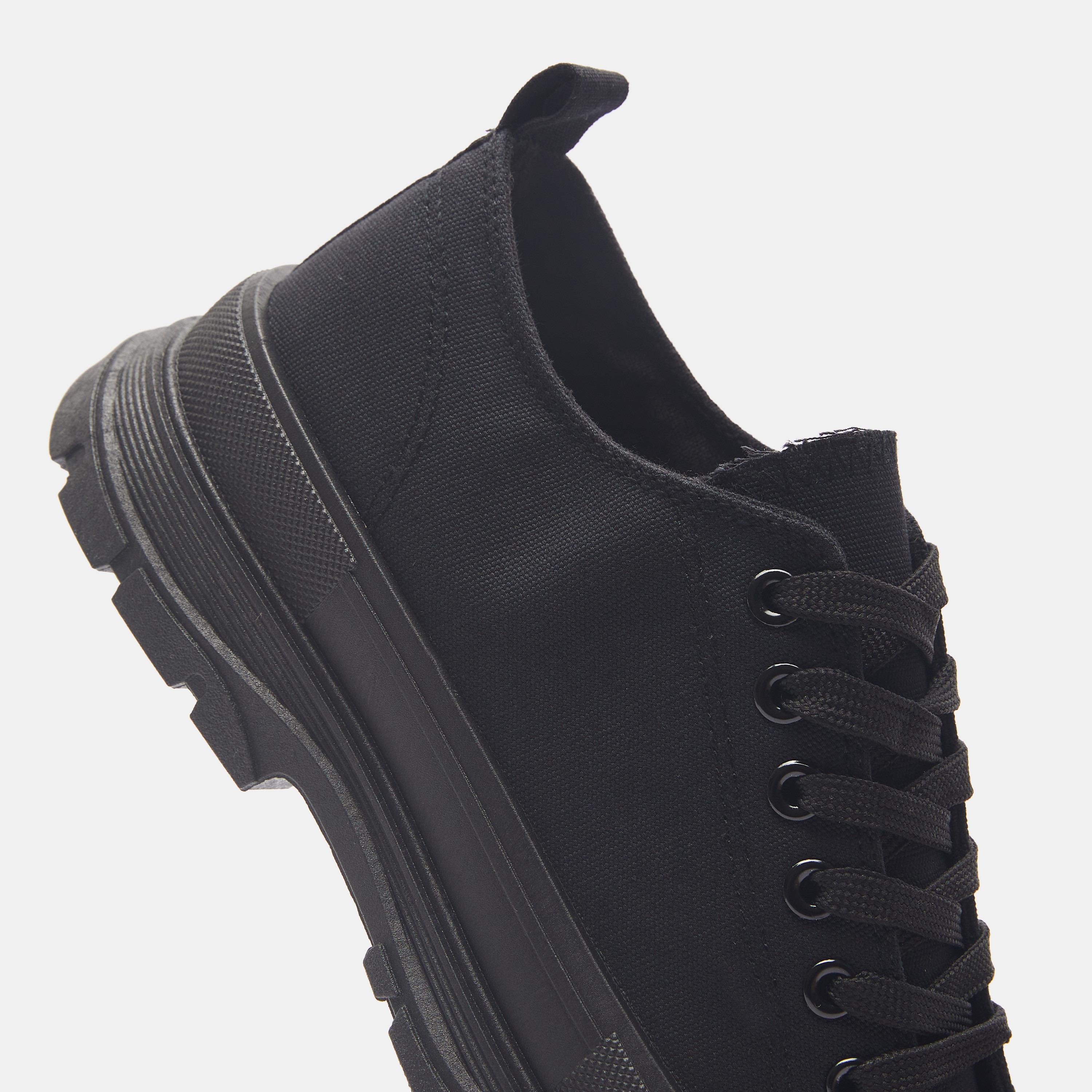 Solid Canvas Walking Shoes with Lace-Up Closure and Pull Tabs-women-shoes-sneakers-image-4