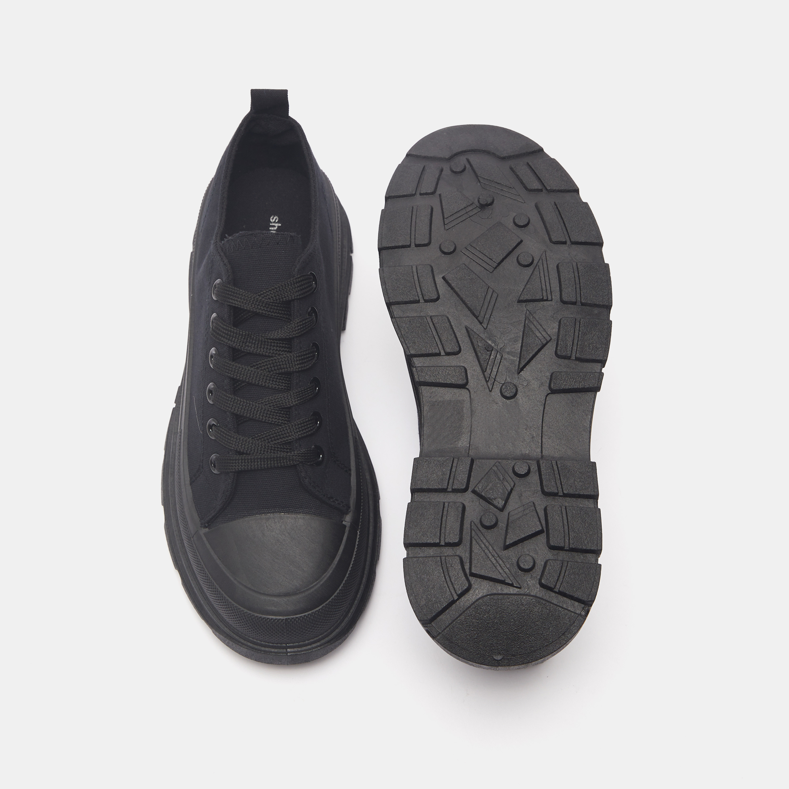Solid Canvas Walking Shoes with Lace-Up Closure and Pull Tabs-women-shoes-sneakers-image-5