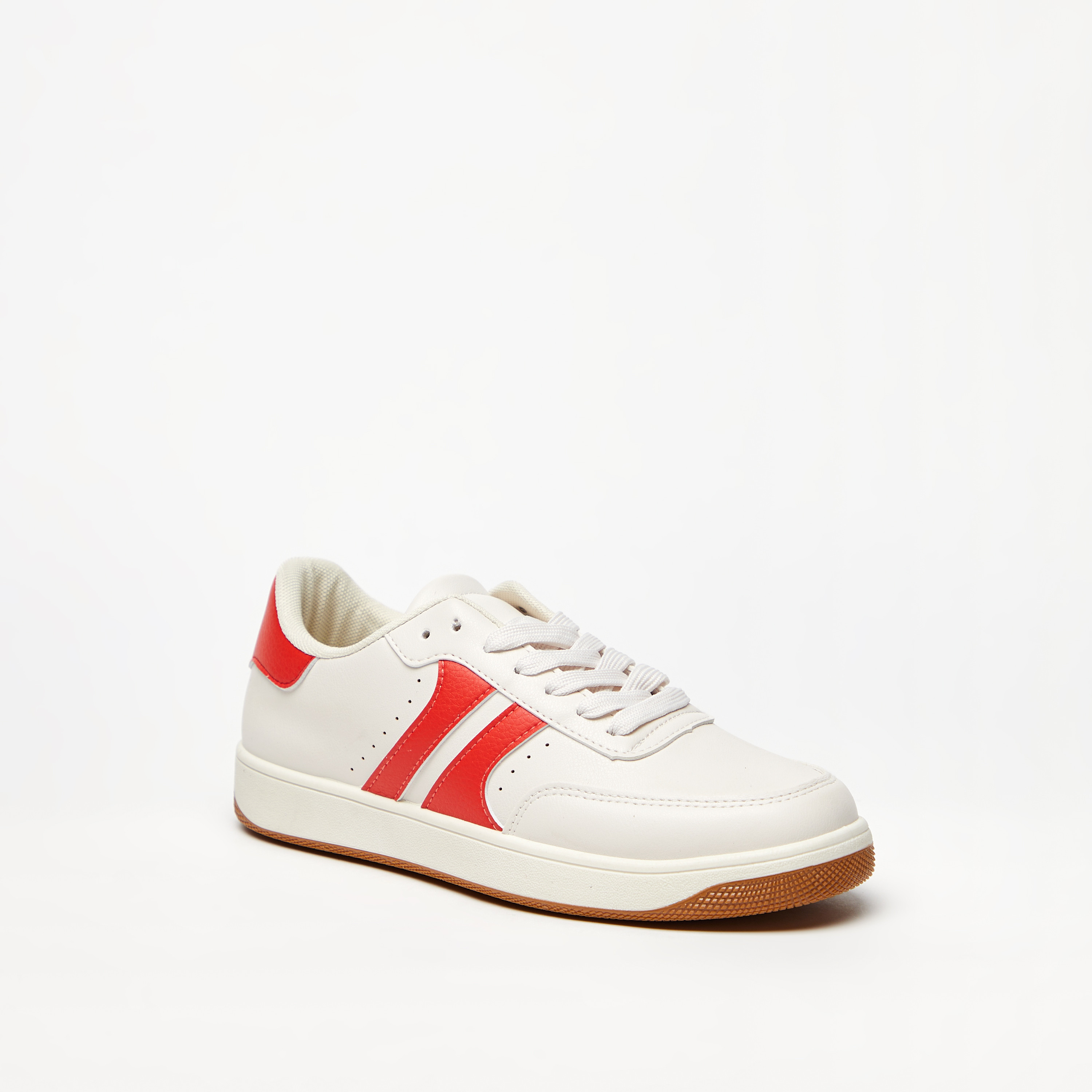 Textured Sneakers with Perforated Detail and Lace-Up Closure-women-shoes-sneakers-image-1