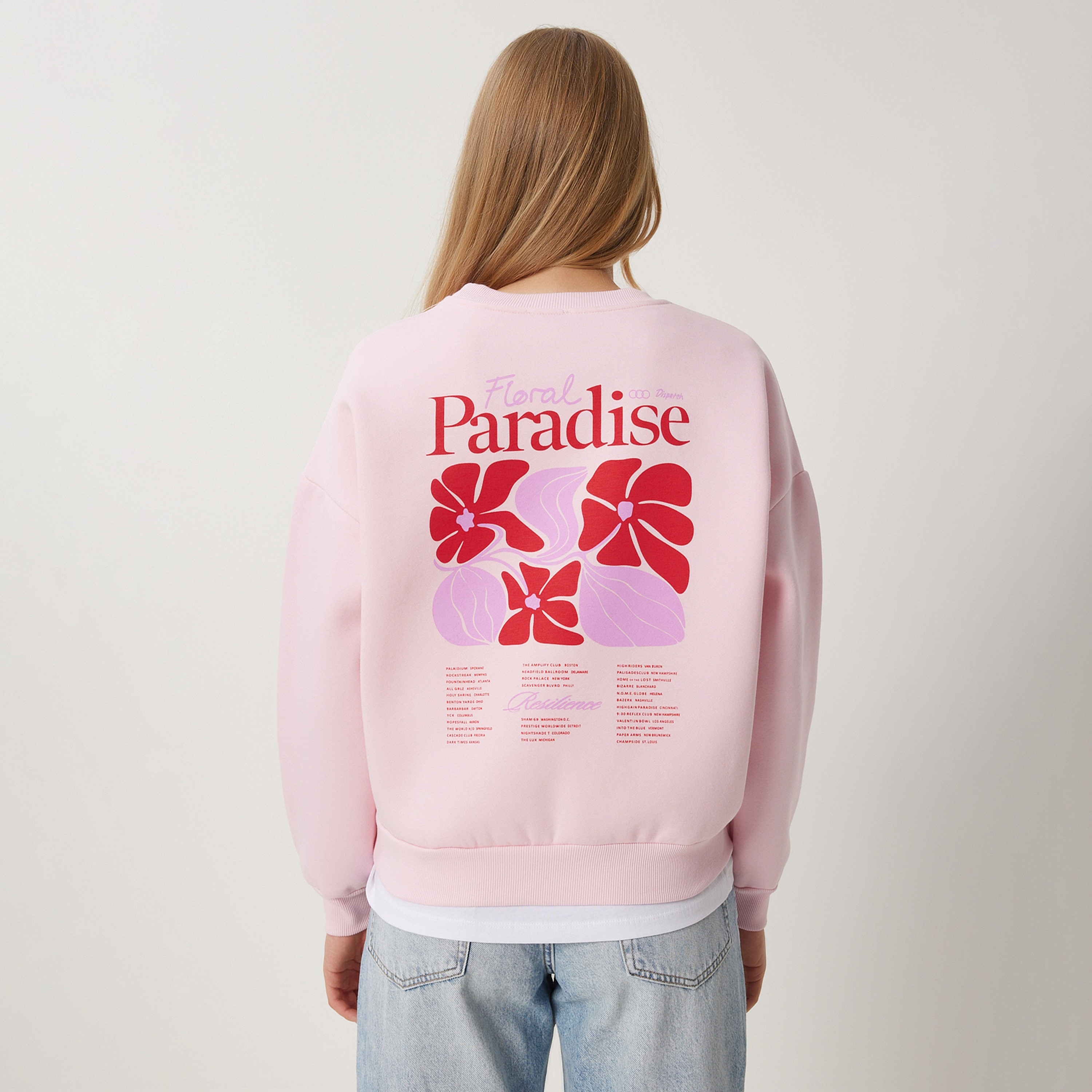 Happiness Istanbul Floral Text Print Rosa Women's Sweatshirt-women-clothing-hoodiesandsweatshirts-sweatshirts-image-3