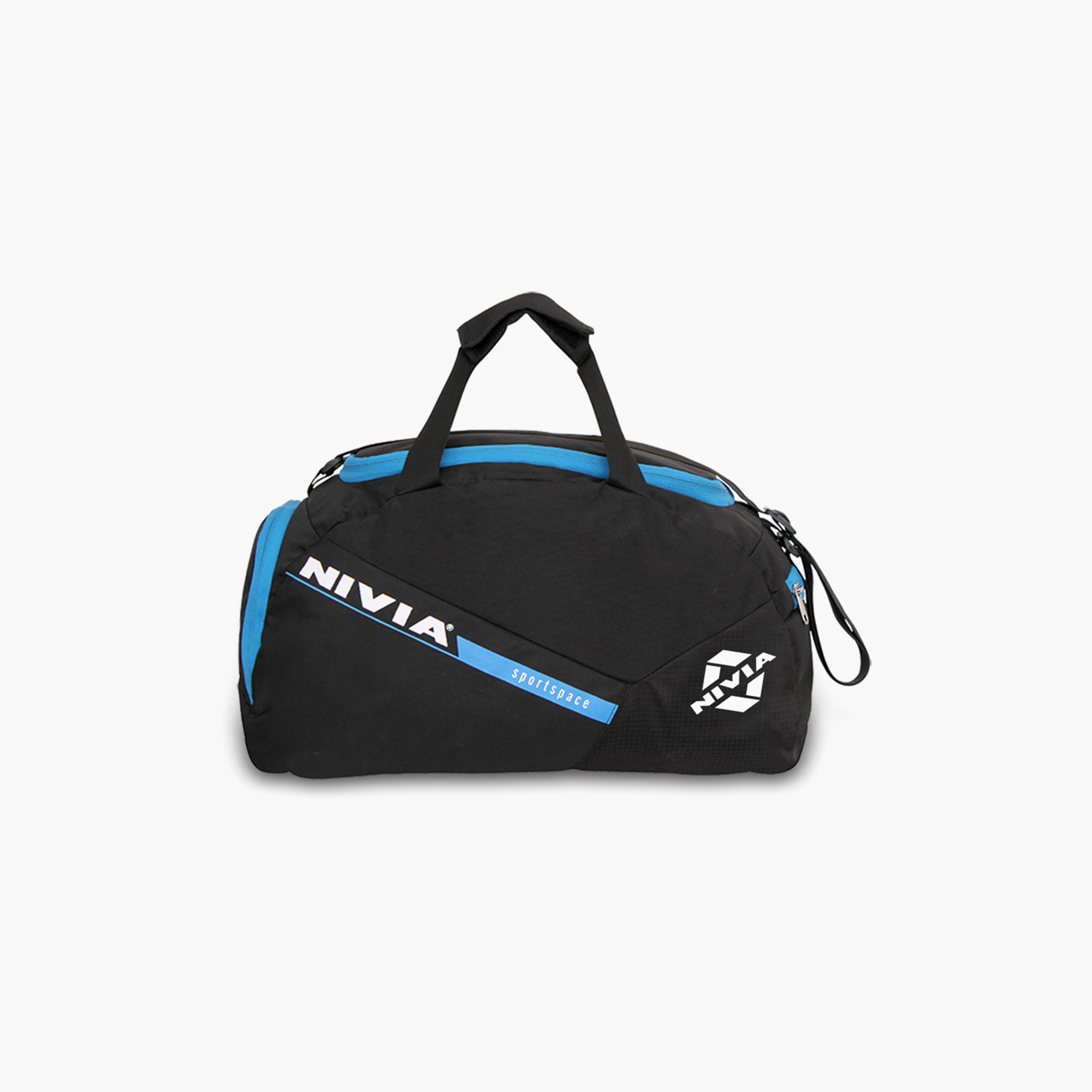 Nivia Sportspace Bag, Black-Blue-sports-gear-gym-image-1