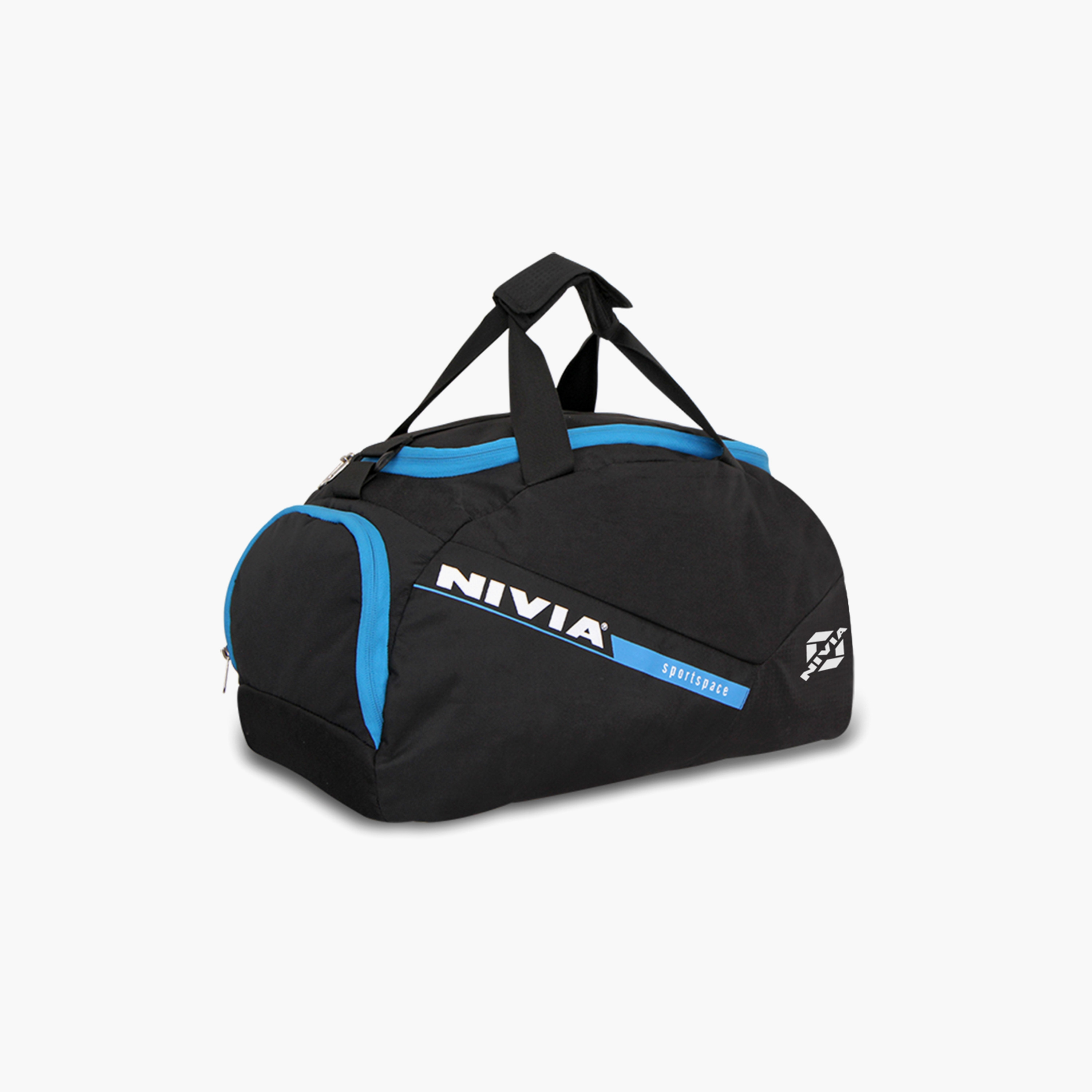 Nivia Sportspace Bag, Black-Blue-sports-gear-gym-image-2