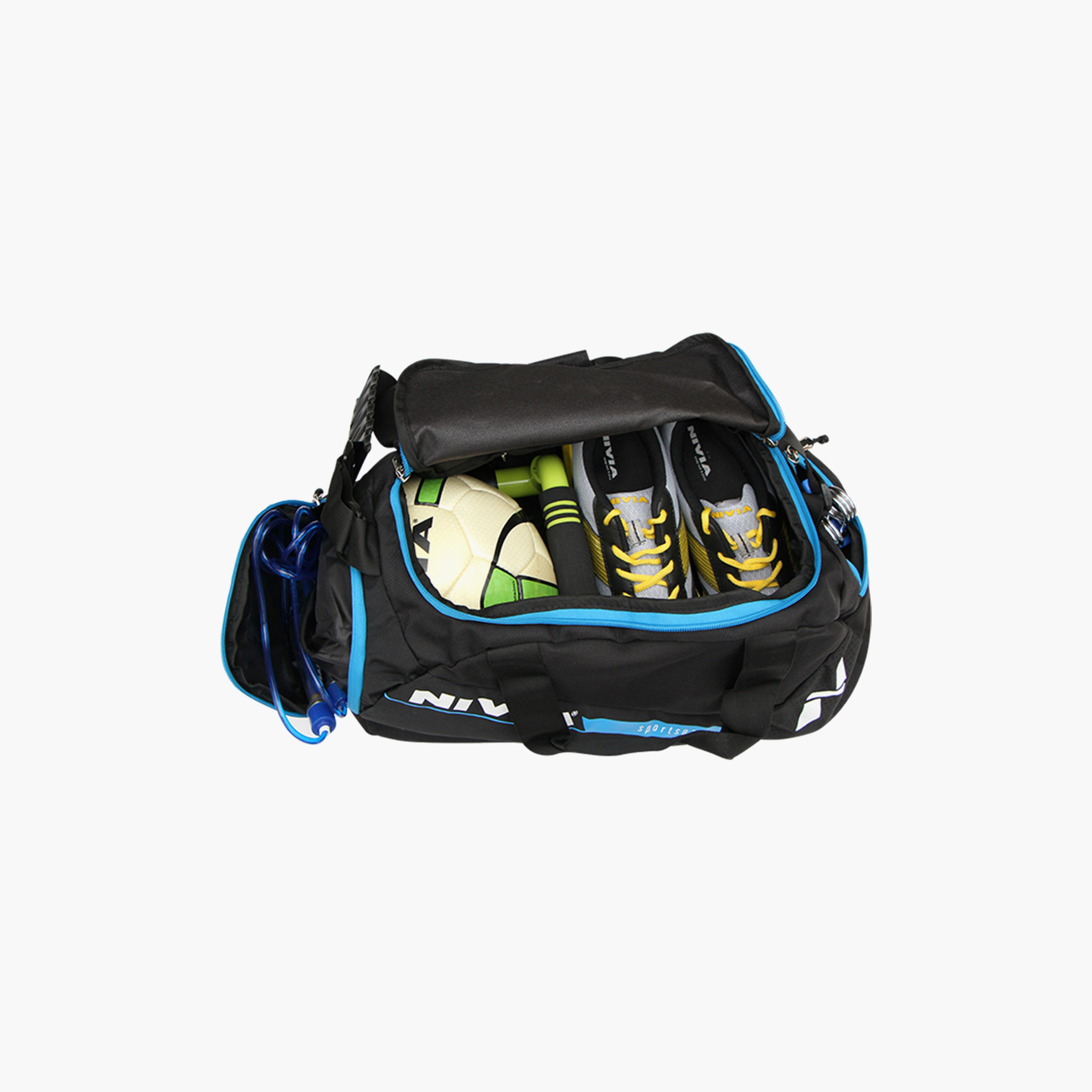 Nivia Sportspace Bag, Black-Blue-sports-gear-gym-image-4