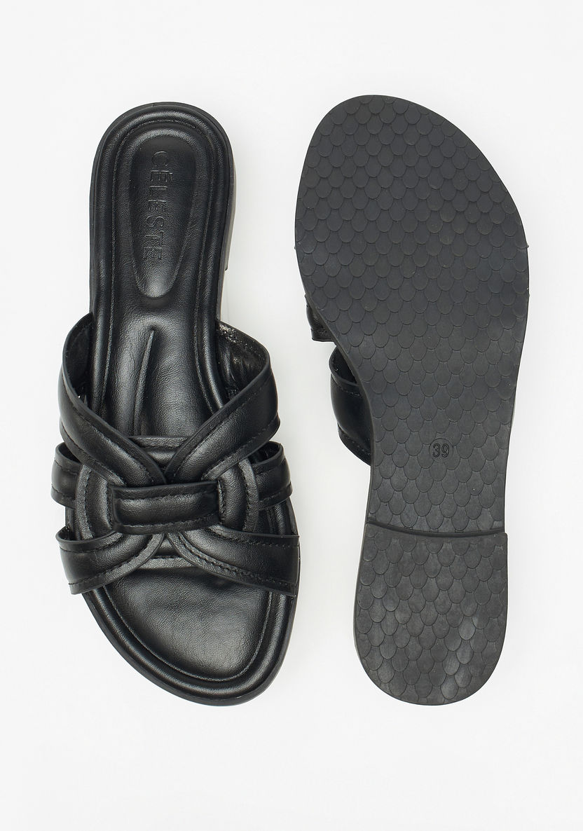 Celeste Women's Textured Slip-On Sandals-Women%27s Flat Sandals-image-4