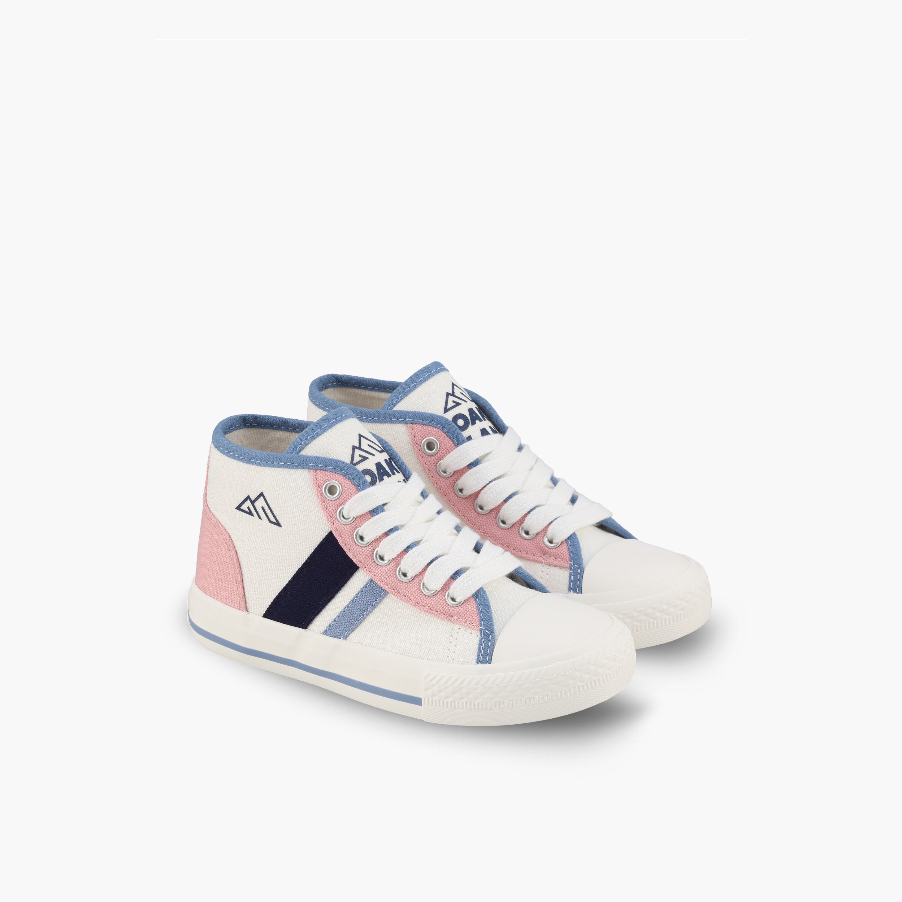 Oaklan by Shoexpress Girls Striped Lace-Up Ankle Sneakers-girls-shoes-sneakers-image-1