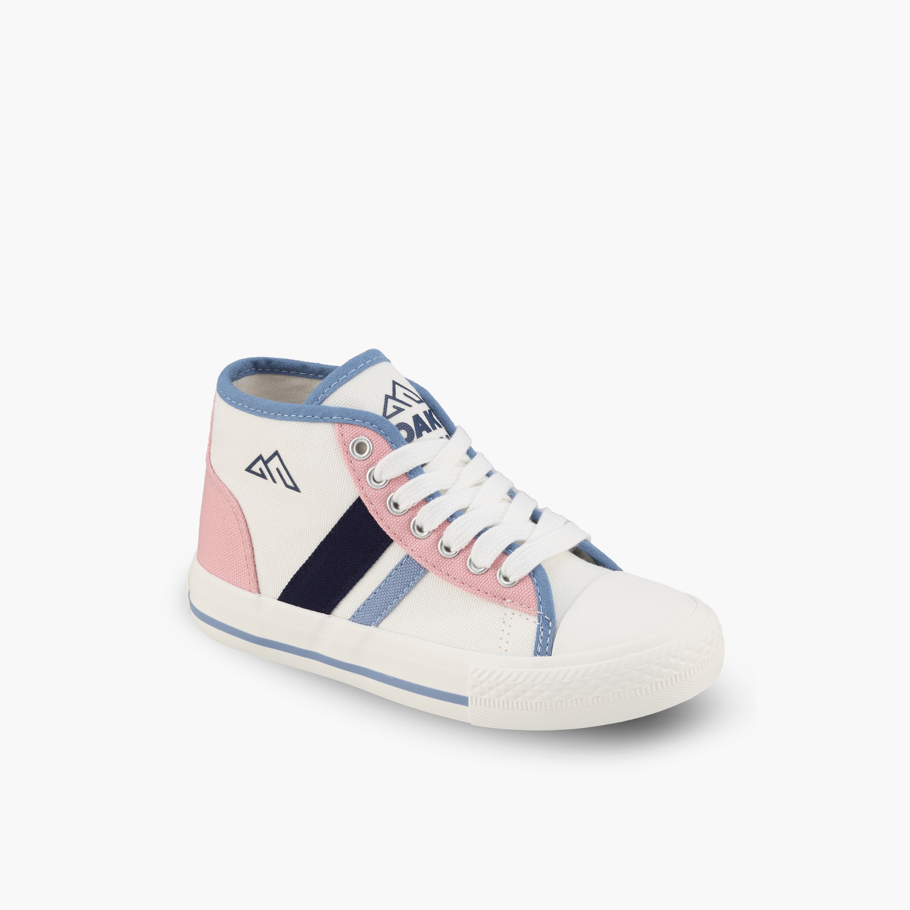 Oaklan by Shoexpress Girls Striped Lace-Up Ankle Sneakers-girls-shoes-sneakers-image-2