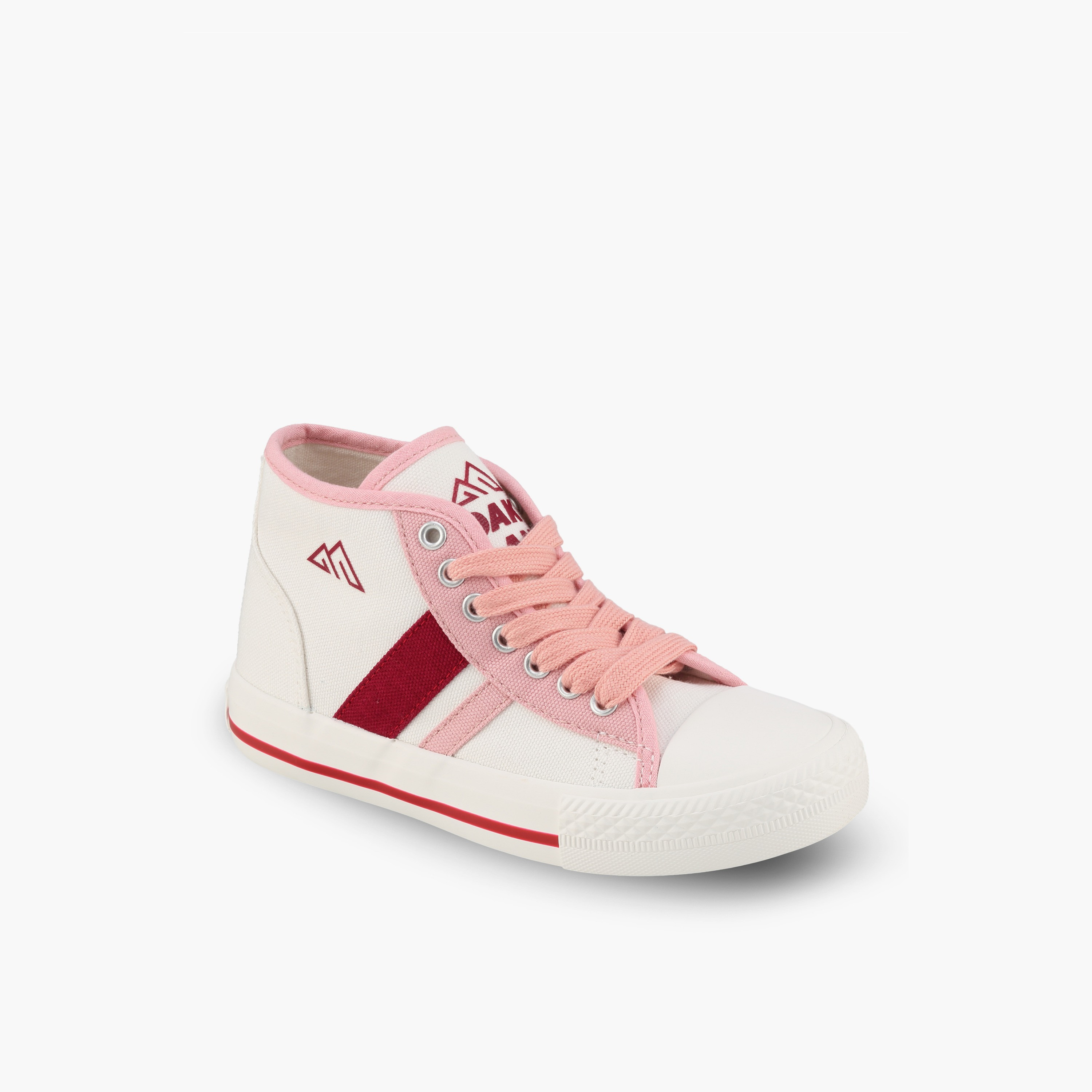 Oaklan by Shoexpress Girls Striped Lace-Up Ankle Sneakers-girls-shoes-sneakers-image-2
