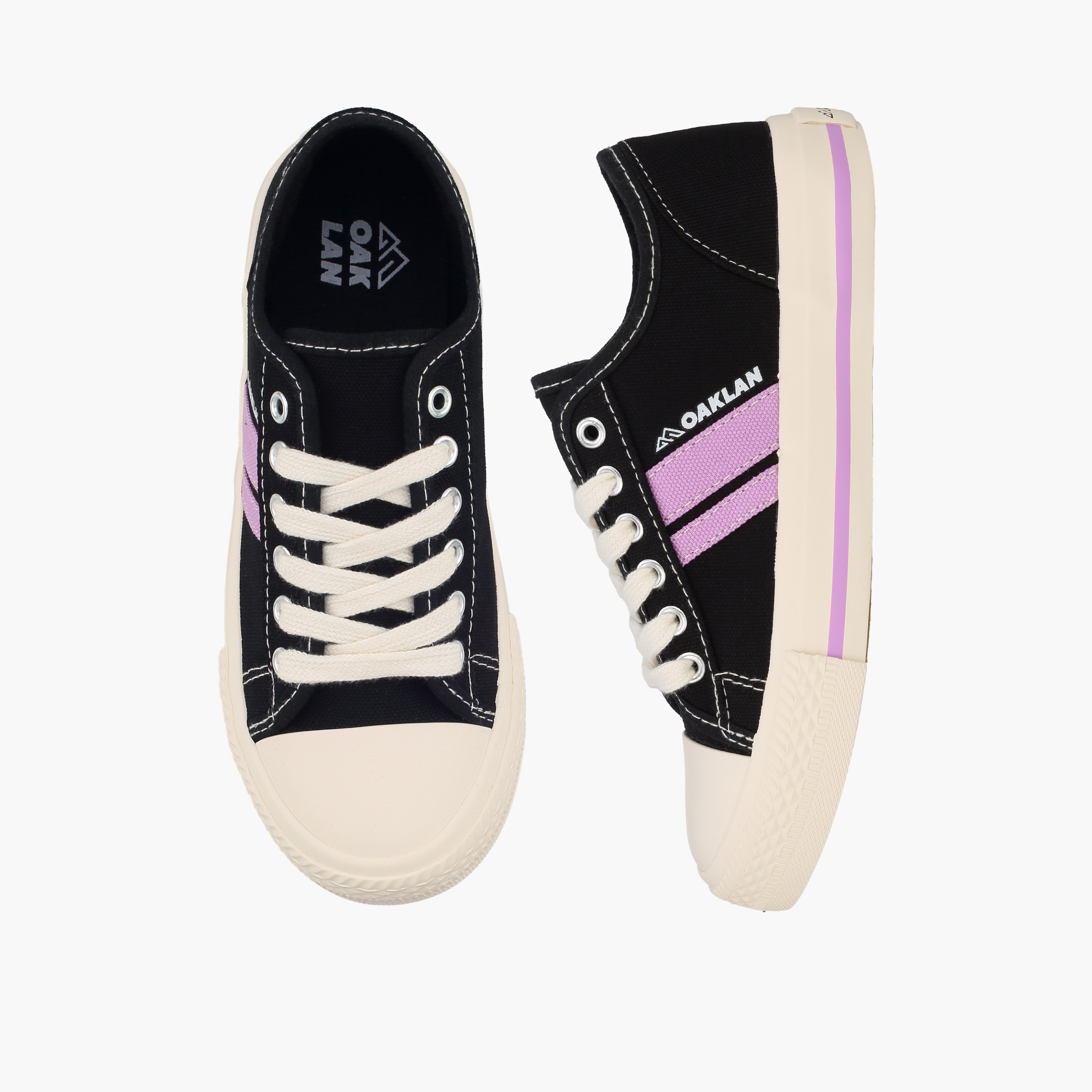 Oaklan by Shoexpress Girls Striped Lace-Up Ankle Sneakers-girls-shoes-sneakers-image-1