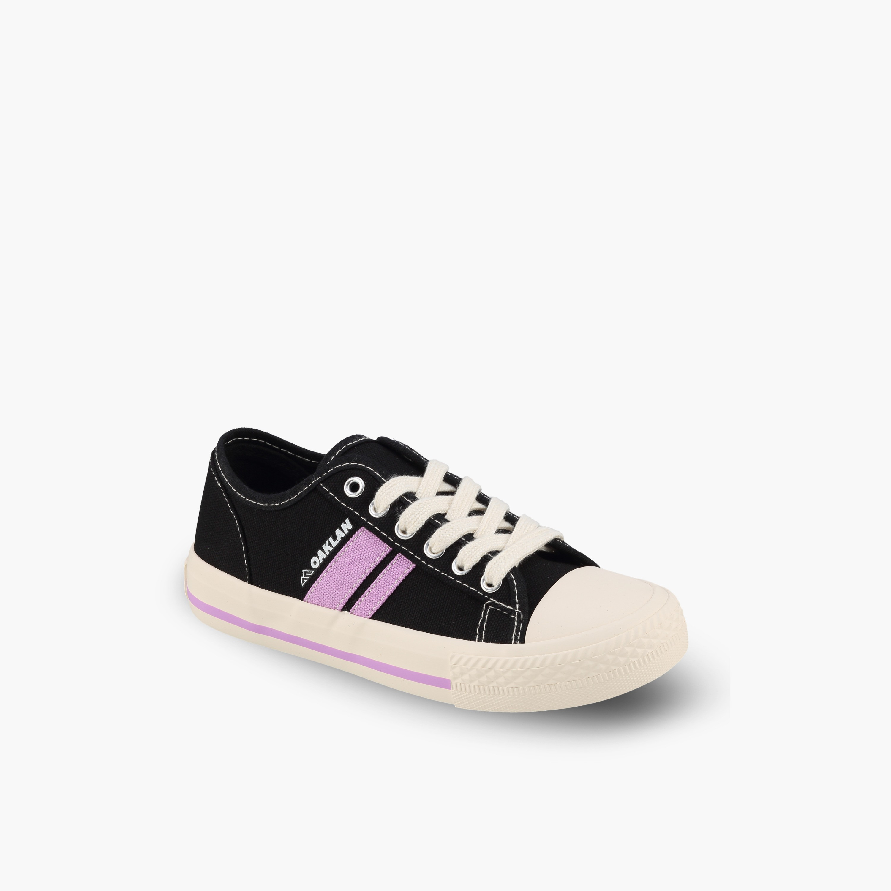 Oaklan by Shoexpress Girls Striped Lace-Up Ankle Sneakers-girls-shoes-sneakers-image-2