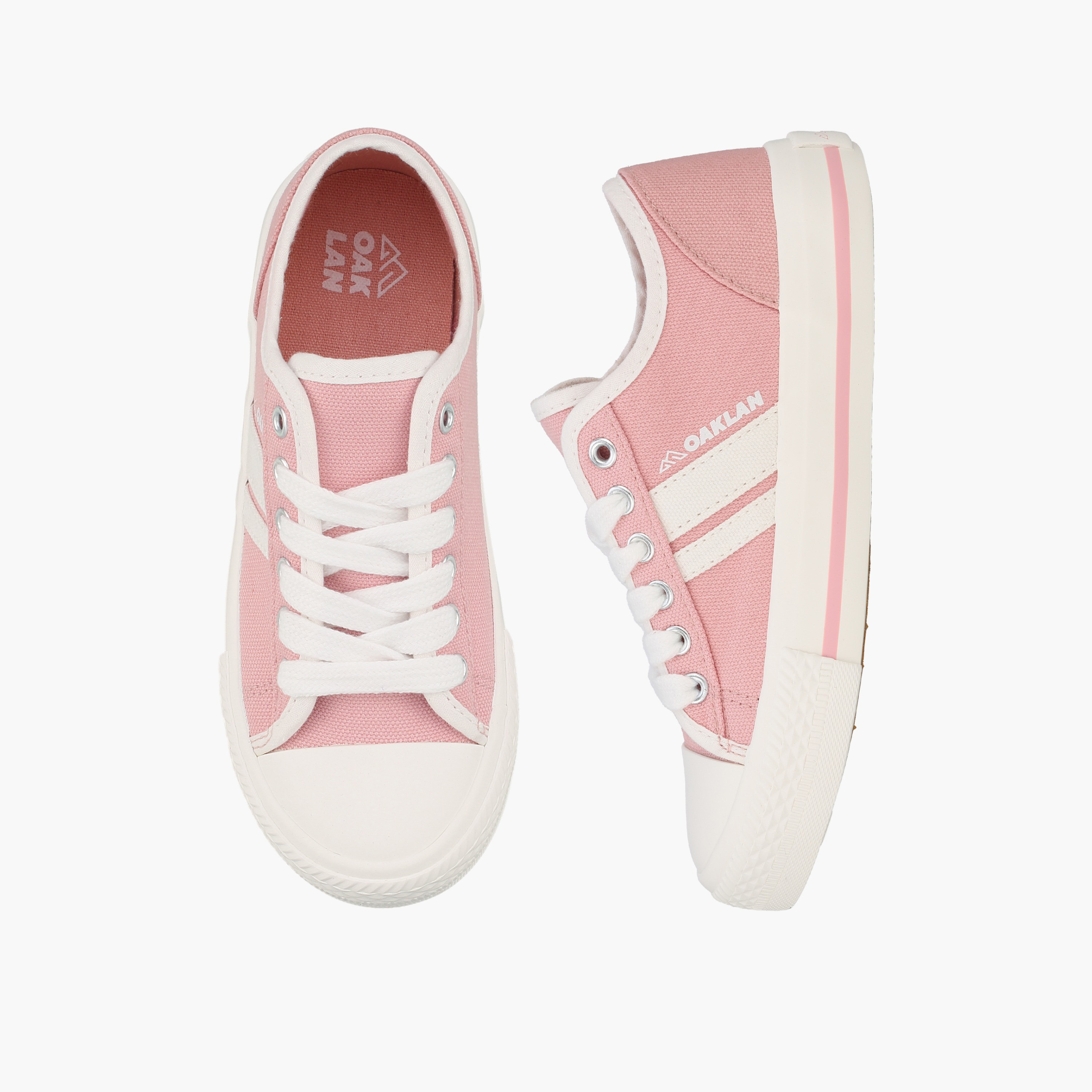 Oaklan by Shoexpress Girls Striped Lace-Up Ankle Sneakers-girls-shoes-sneakers-image-1