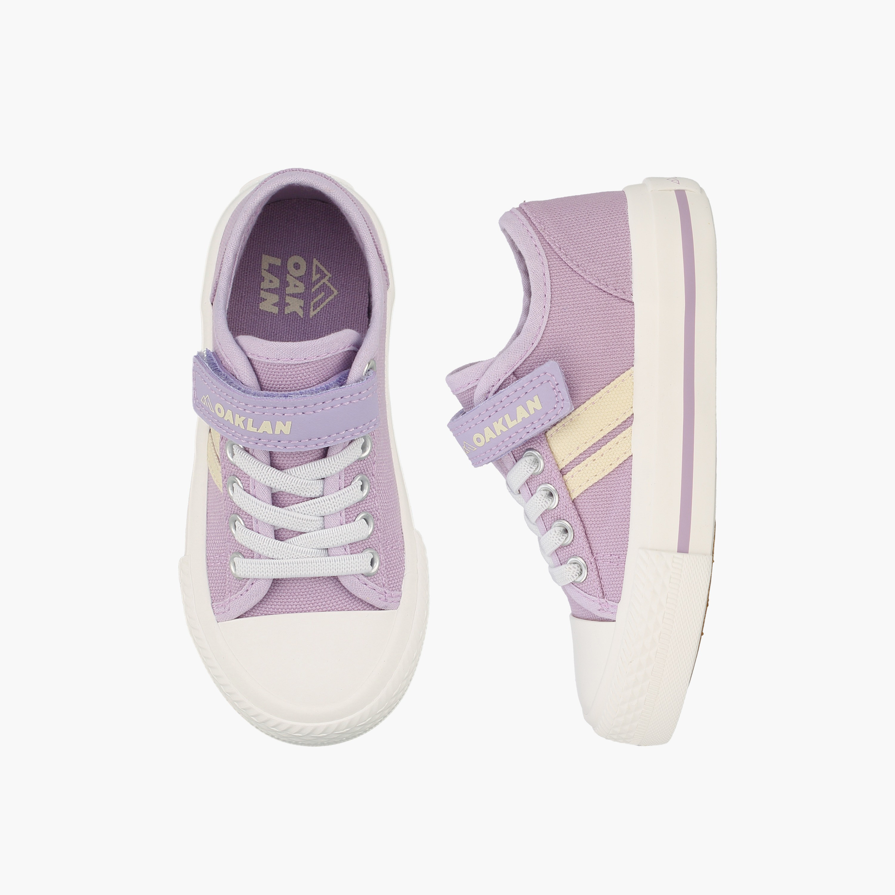 Oaklan by Shoexpress Girls Striped Lace-Up Ankle Sneakers-baby-girls-shoes-closedshoes-image-1