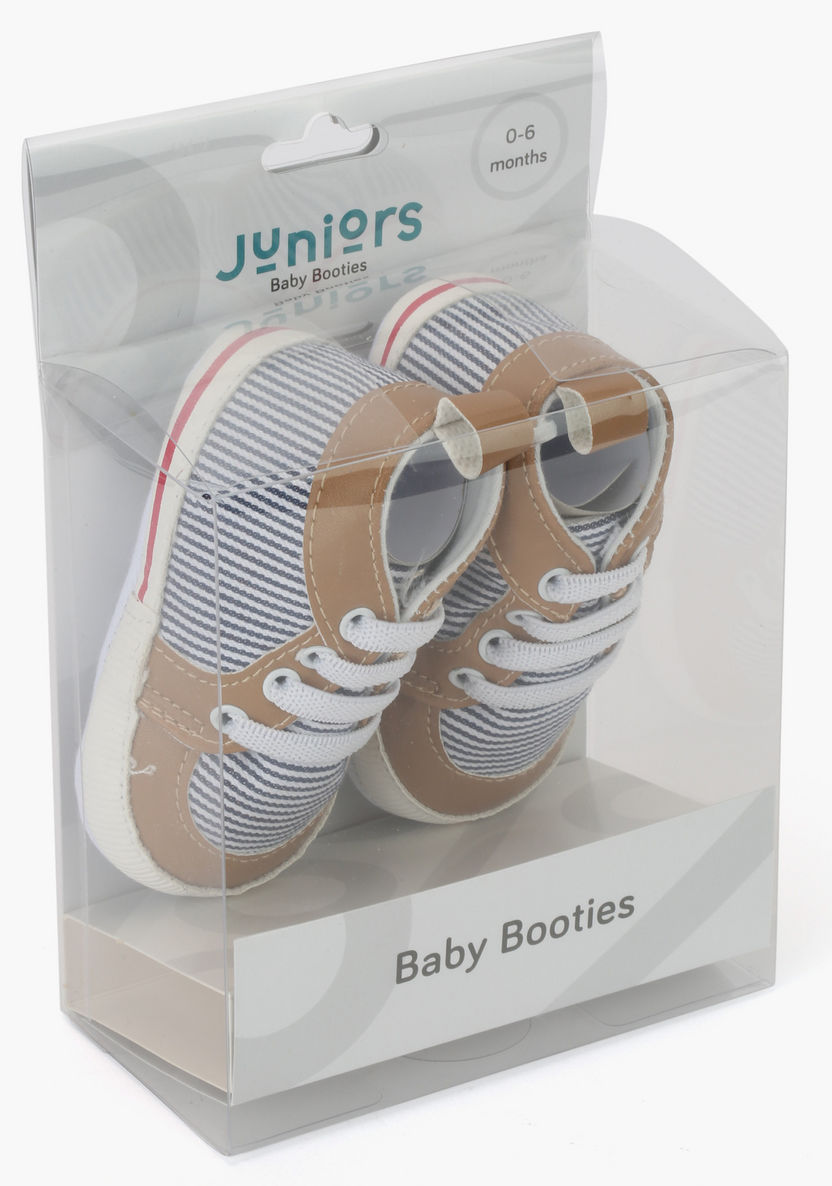 Juniors Striped Booties with Lace Detail-Casual-image-4