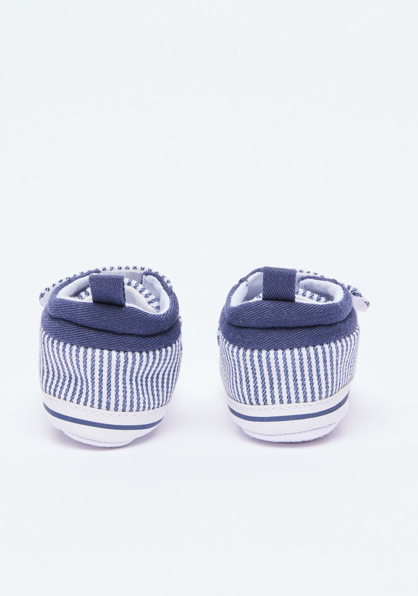 Juniors Striped Shoes with Hook and Loop Closure-Casual-image-2