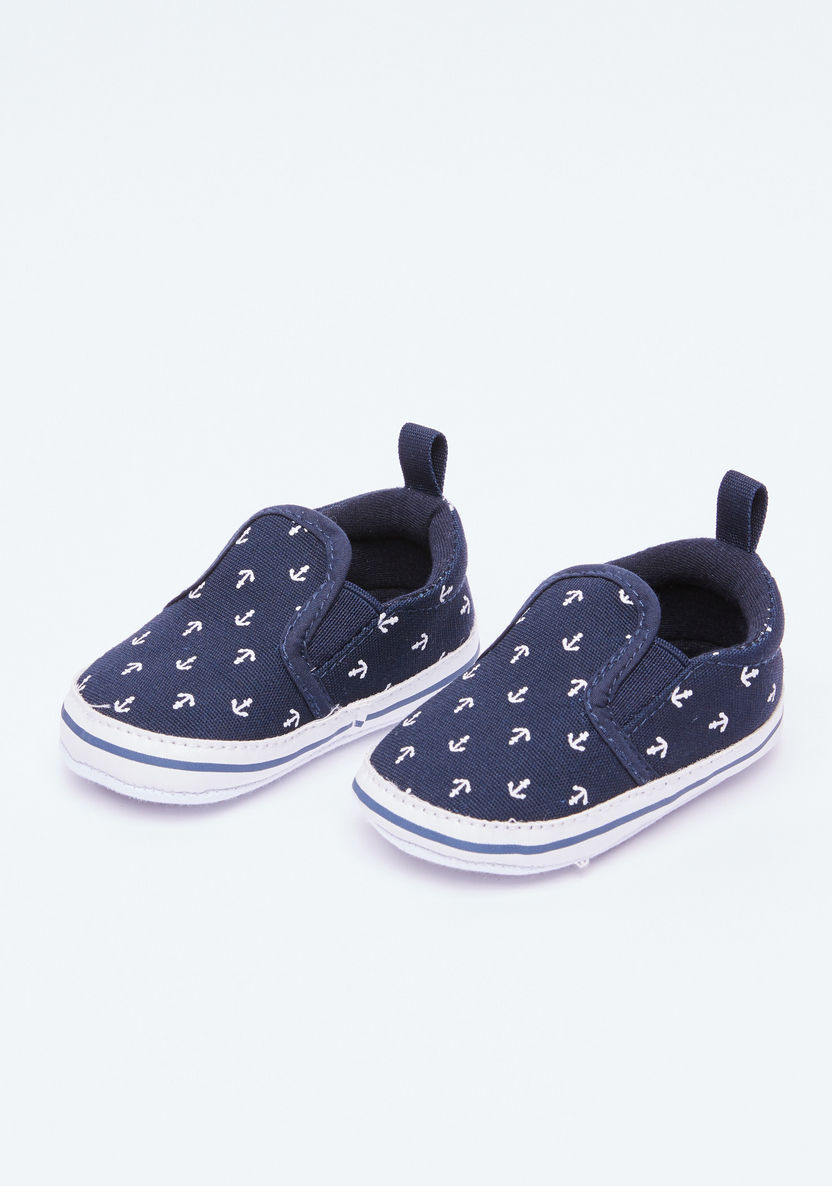 Juniors Printed Slip-On Shoes with Elasticised Gussets-Casual-image-0