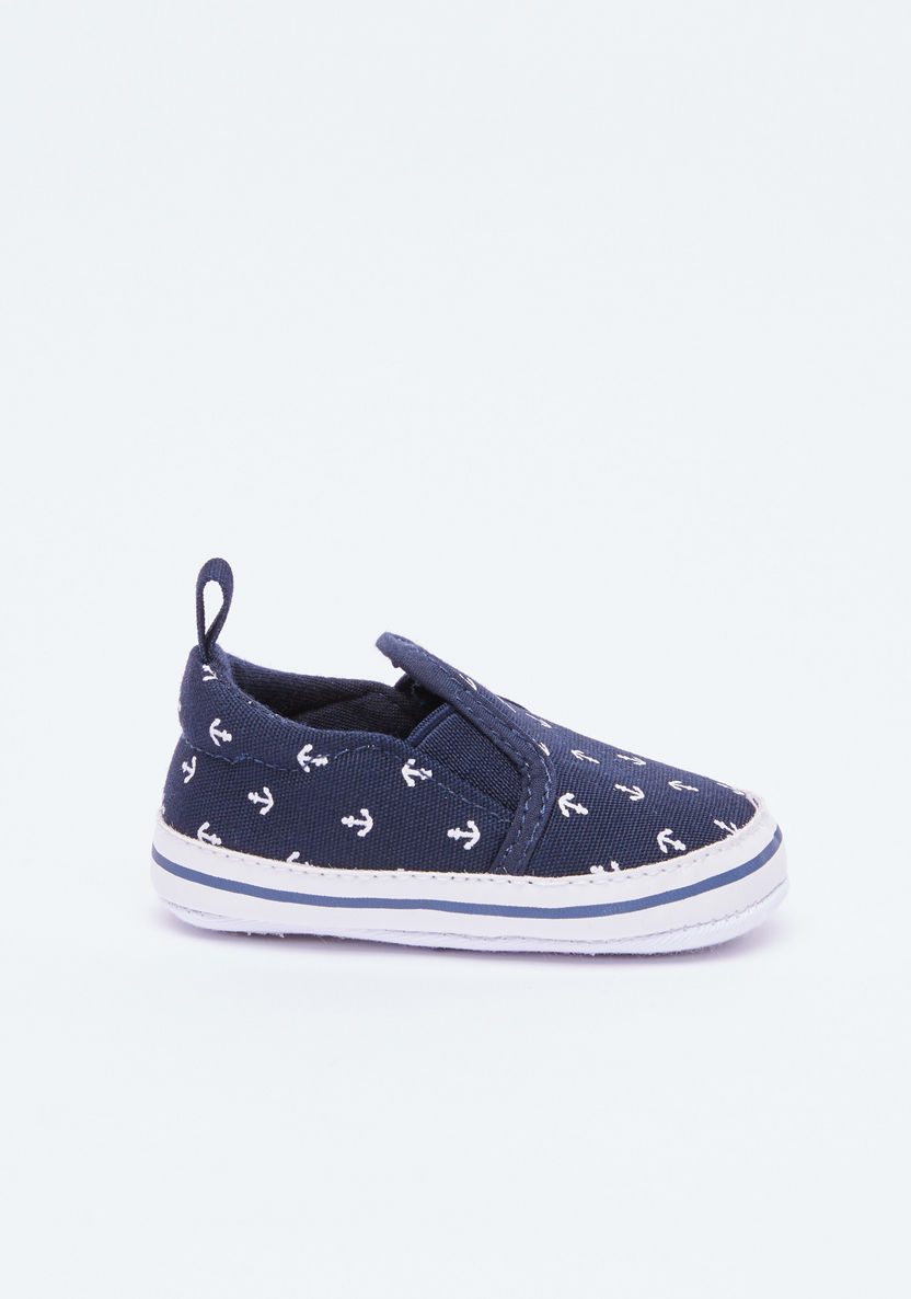 Juniors Printed Slip-On Shoes with Elasticised Gussets-Casual-image-1