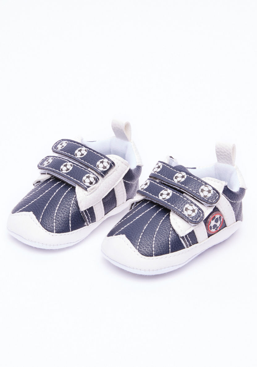 Juniors Stitch Detail Baby Shoes with Hook and Loop Closure-Casual-image-0