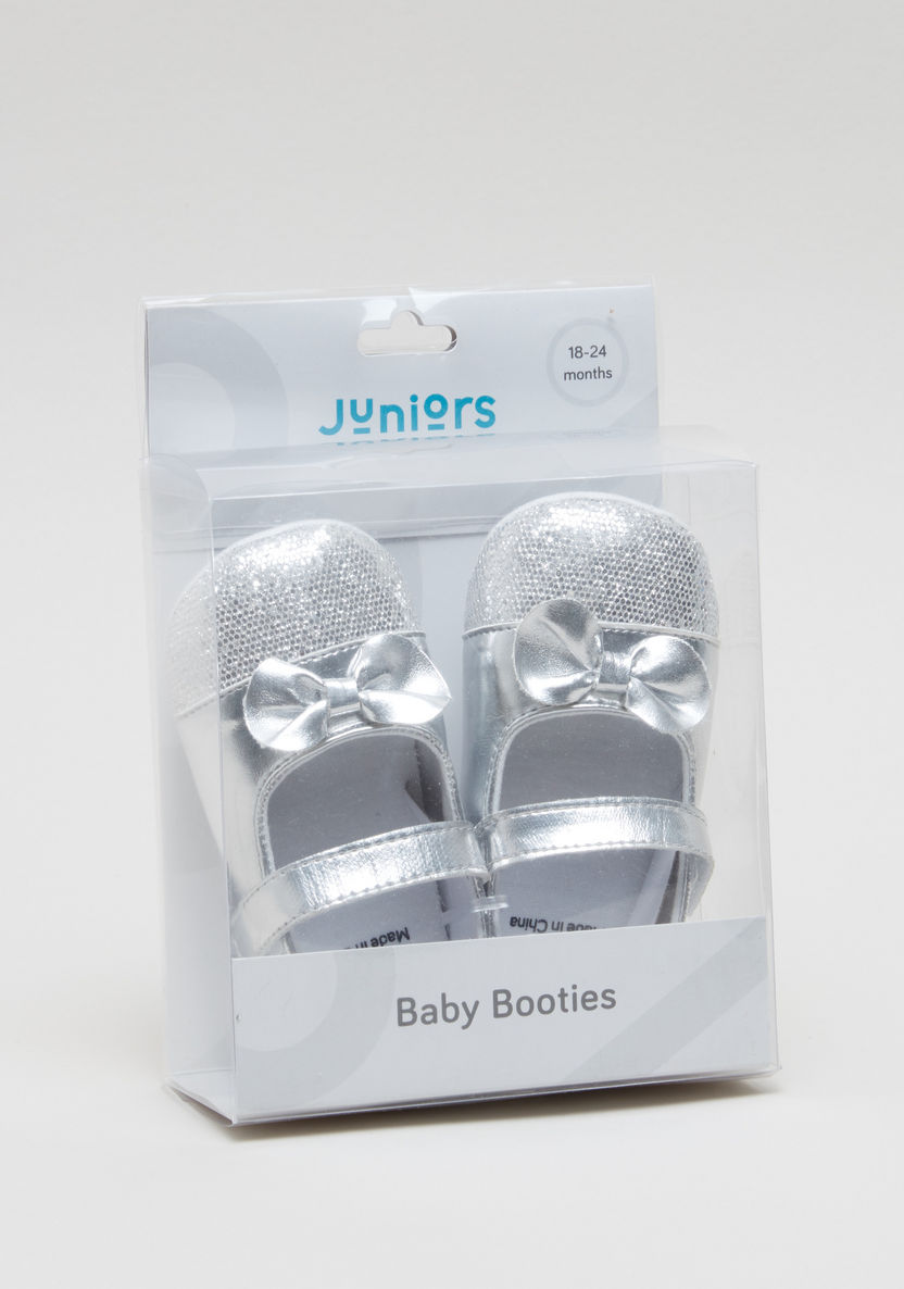 Juniors Embellished Baby Booties with Hook and Loop Closure-Booties-image-0