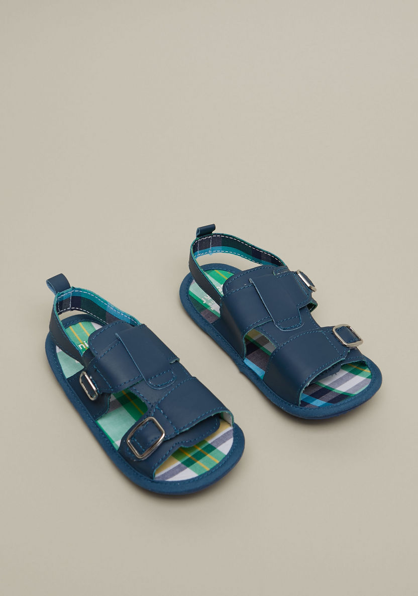 Juniors Textured Bootie Sandals with Hook and Loop Closure-Booties-image-1