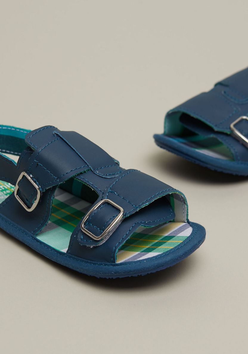 Juniors Textured Bootie Sandals with Hook and Loop Closure-Booties-image-2